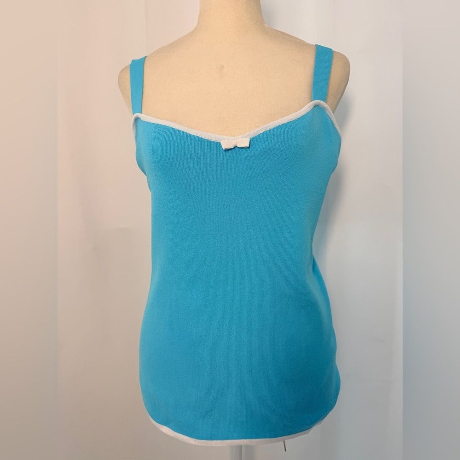 VINTAGE Y2K Due Per Due knit bow tank TOP large