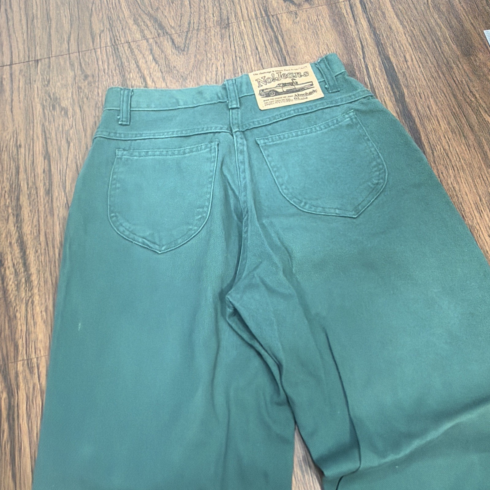 No! Jeans Absolutely Blues Vtg Green Denim Jeans size 5 MOM high waist 25×30