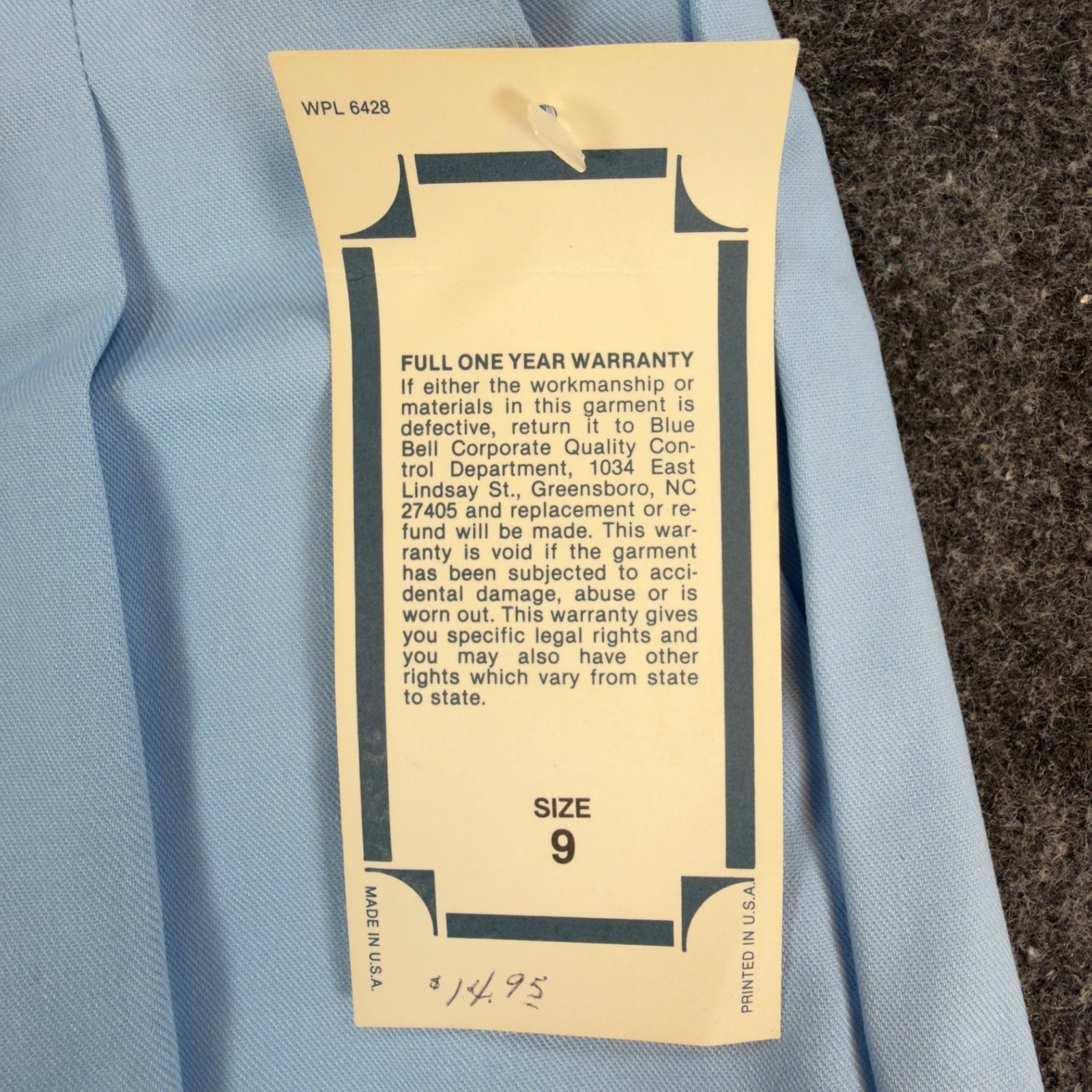 Maverick Juniors 9 Powder Blue Vintage Pleated Cuffed Shorts NOS