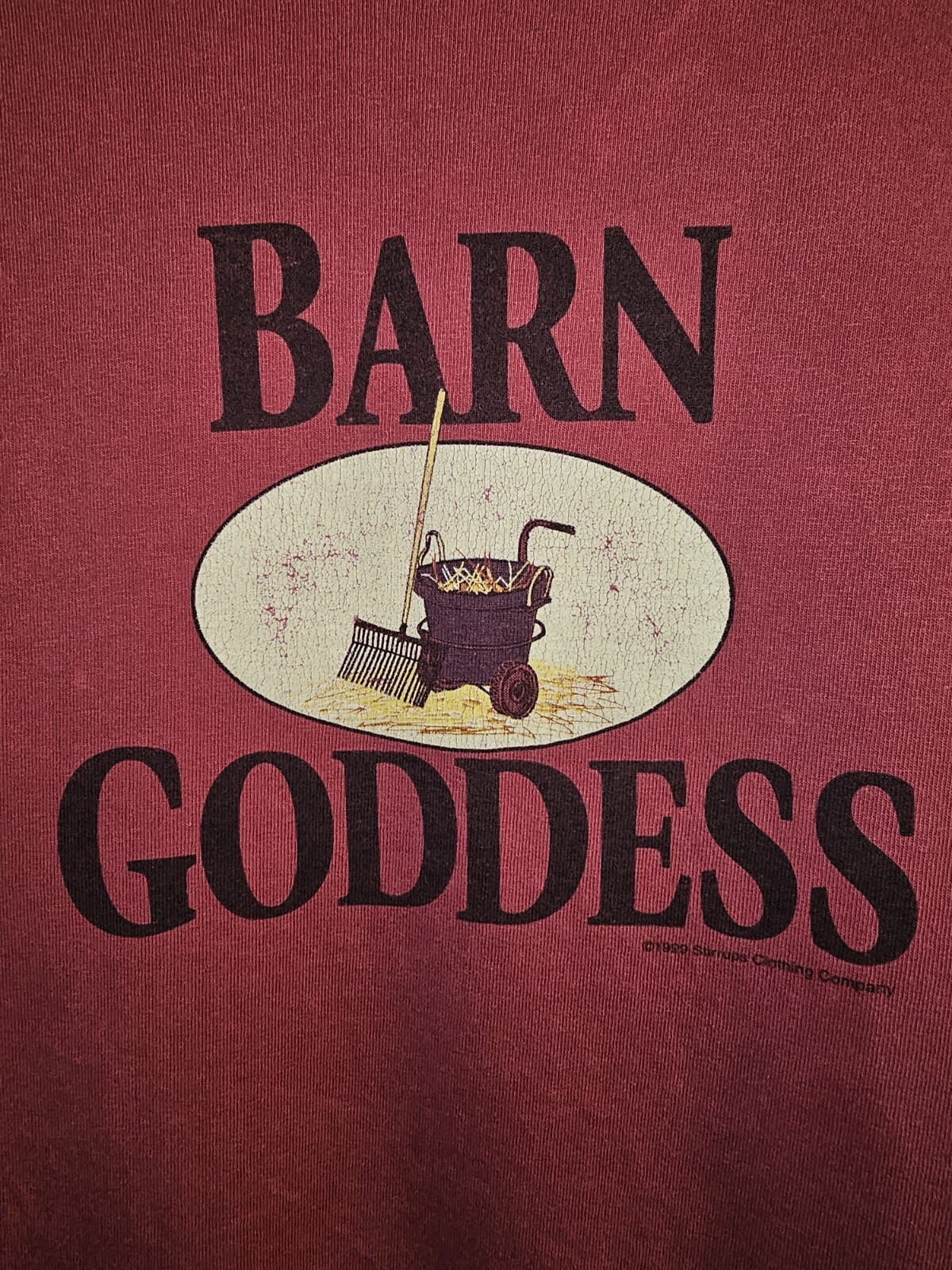 Vintage Barn Goddess 1999 Stirrups Clothing Xl Womens Red Graphic Logo Tshirt