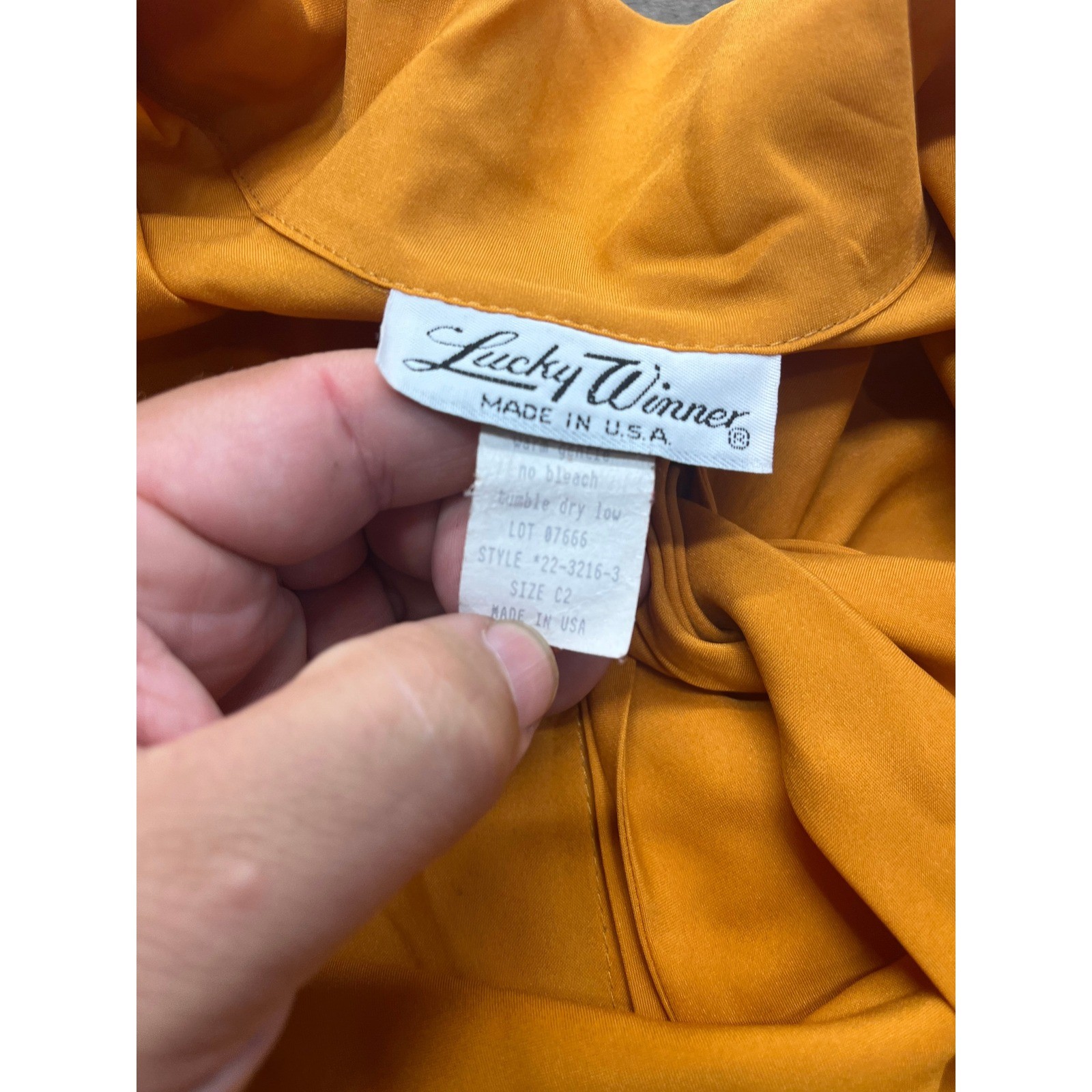 Lucky Winner Vintage Mustard Yellow Tie Neck Pussy Bow Blouse 1980’s USA Size C2