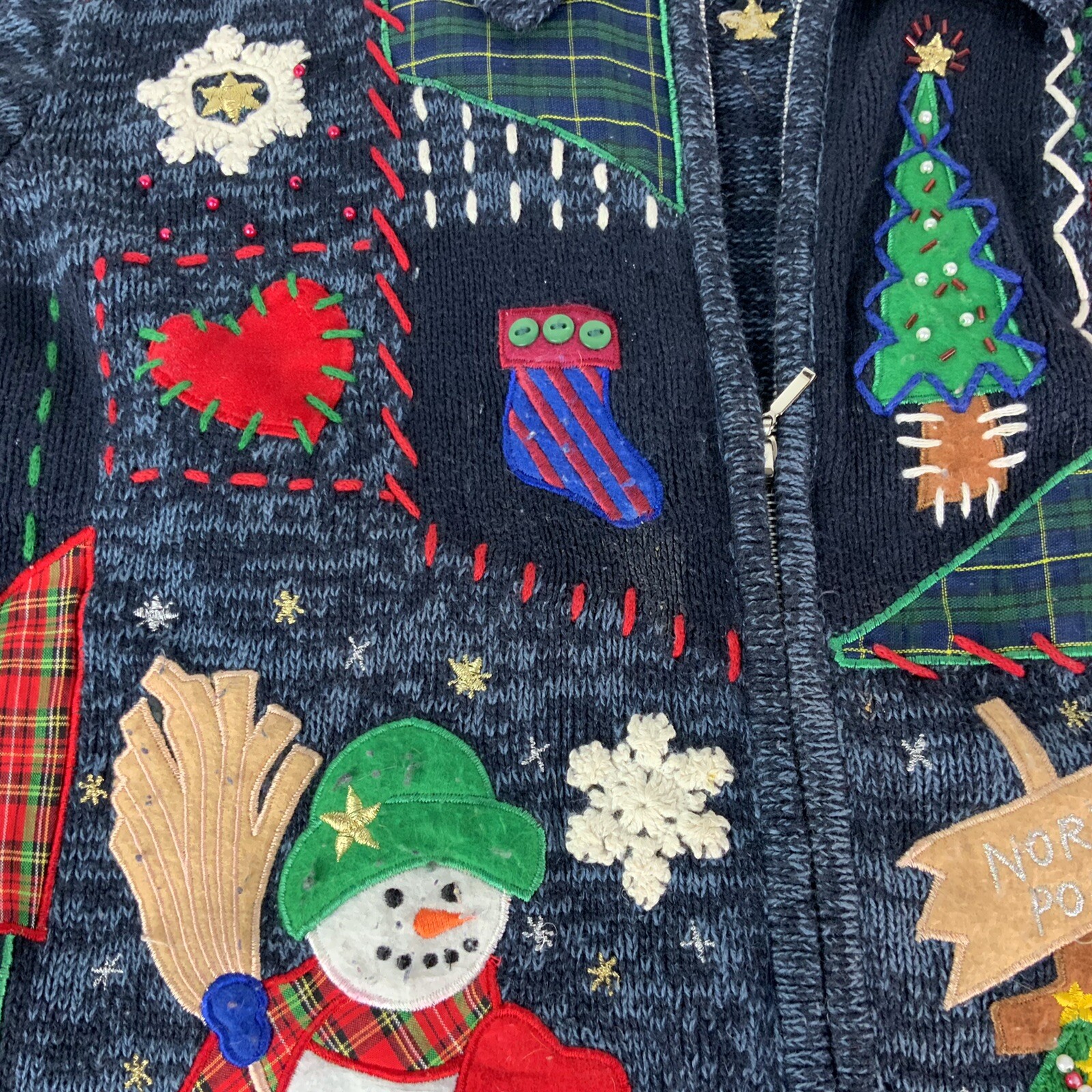 Hampshire Studio Holiday Vintage Cardigan “Ugly” Sweater Women’s X Large