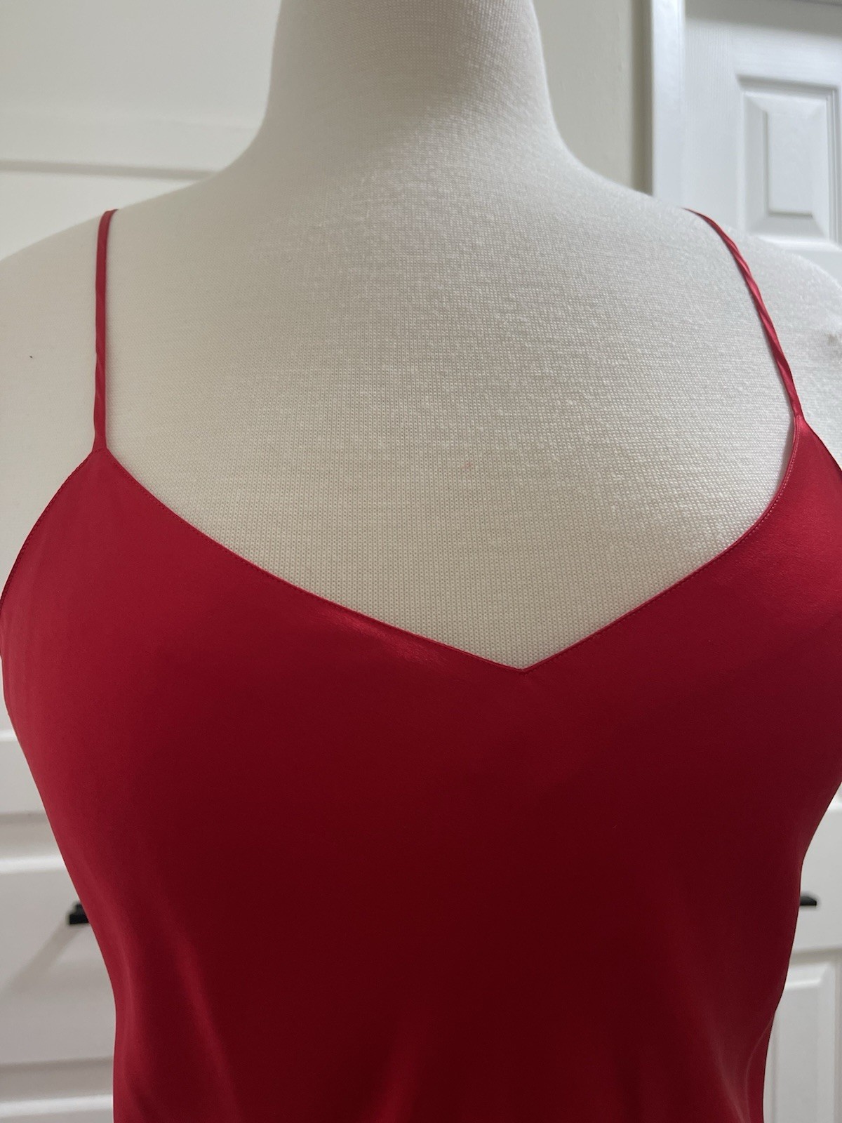Vintage 80s Victoria’s Secret Gold Label Silk Slip Dress Size Medium Red Chemise