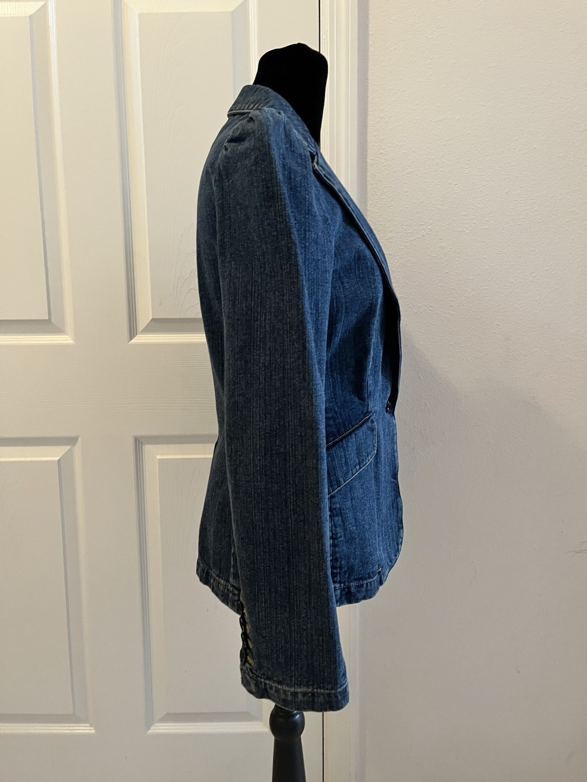 Vintage SEE BY CHLOÉ Paris Denim Jacket with Button Badges, Size 36 (French)