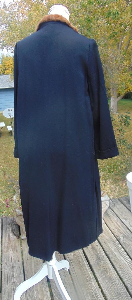 1920S BLUE ART DECO COAT SIDE STITCHING & PLEATS MED/LG CELLULOID BUTTONS