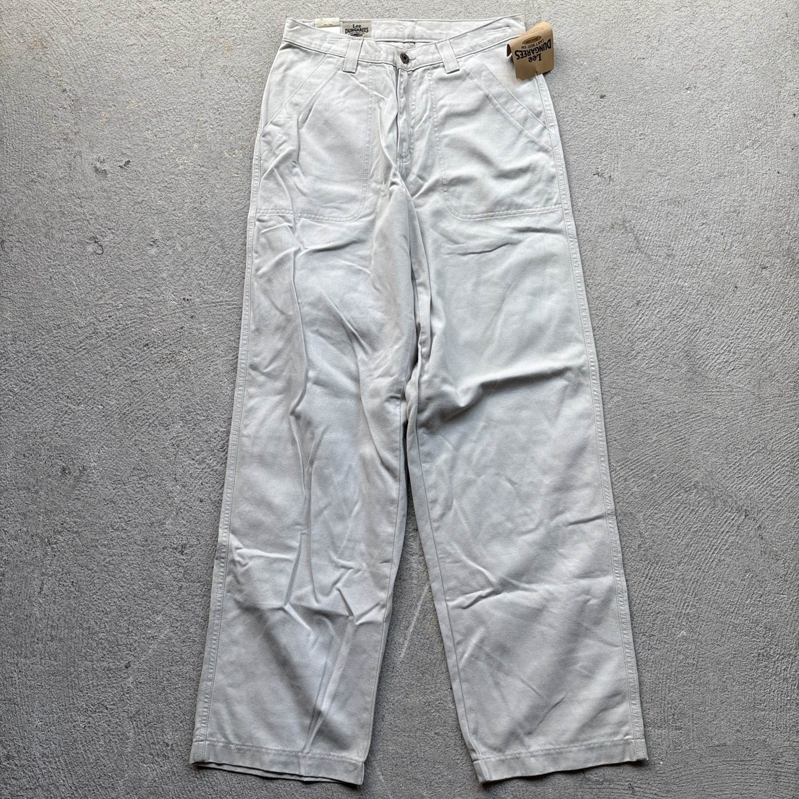 Deadstock VINTAGE 90s Lee Dungaree Chico Fatigue Military Pants 7 Khaki Baggy