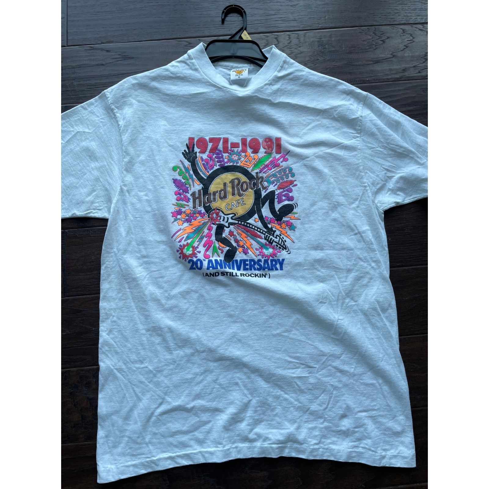 Vintage 1991 Hard Rock 20th Anniversary Made in USA Single Stitch Graphic Tee