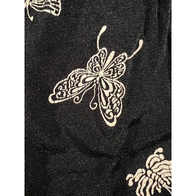 Vintage 90s ES-SE Butterfly Print Slinky Maxi Skirt Black & White Size 6