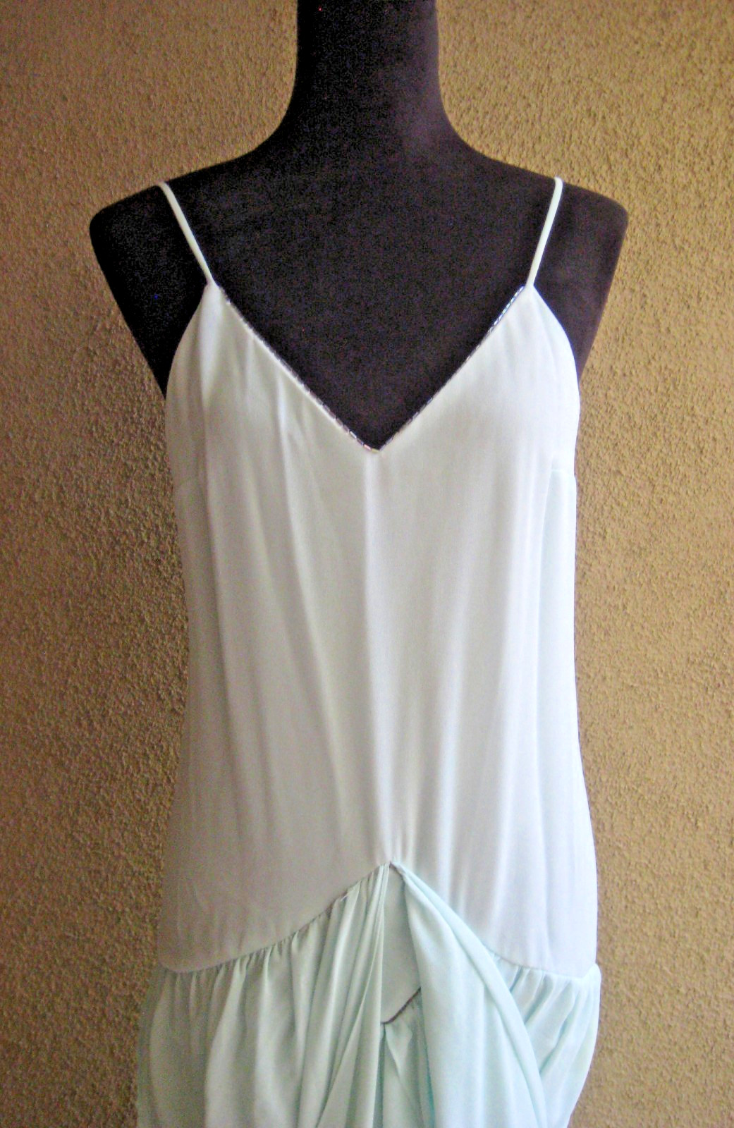 Vintage 1982 Casadei Eletra chiffon dropwaist bead padded shoulder party dress