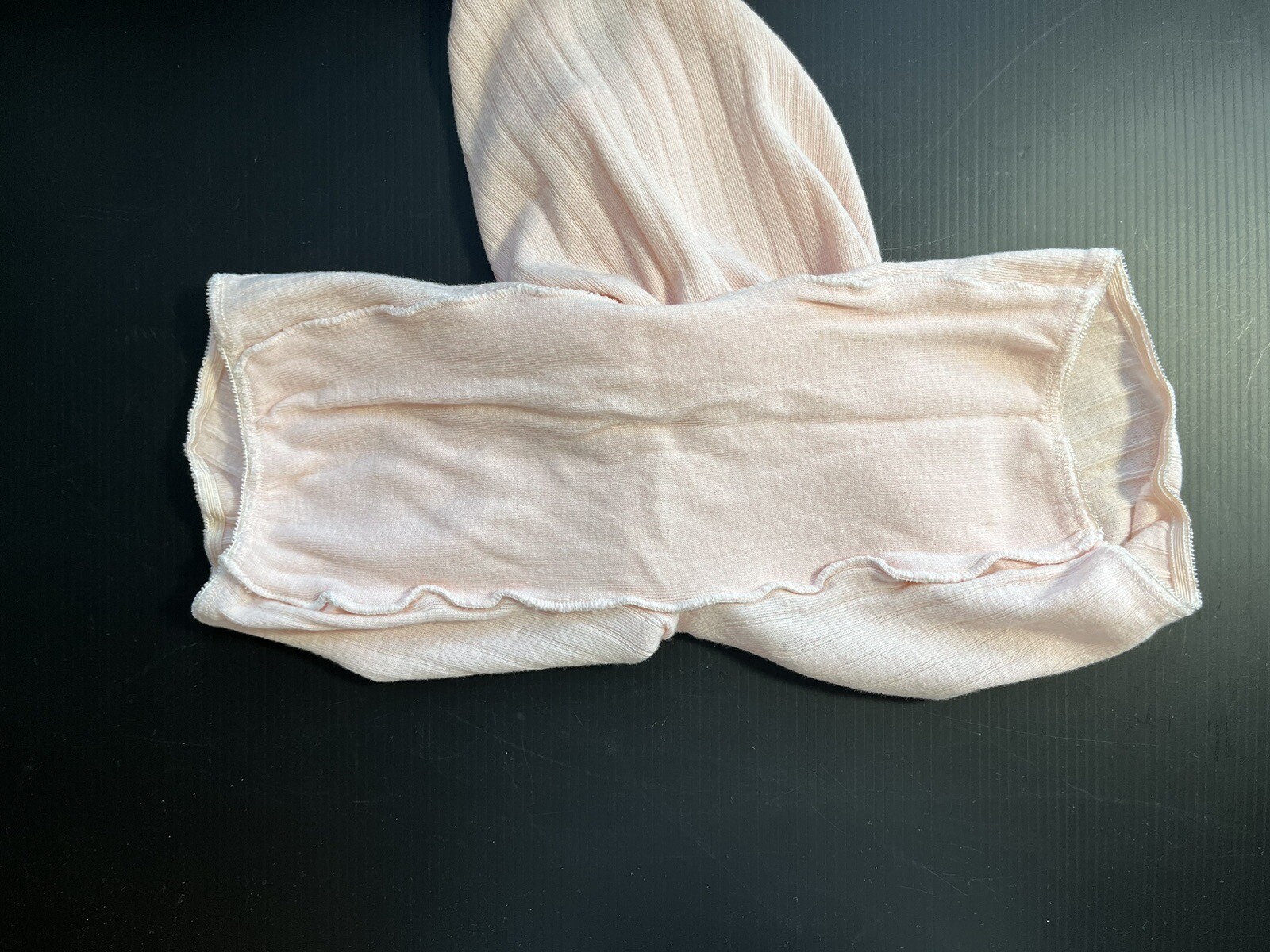 VTG 60-70s STRETCHY RIB KNIT HIGH WAISTED LONG LEG KNICKERS BLOOMERS PINK (2)