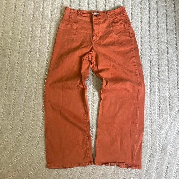 Mica LA orange wide leg trousers Size 14 casual retro boho streetwear summer