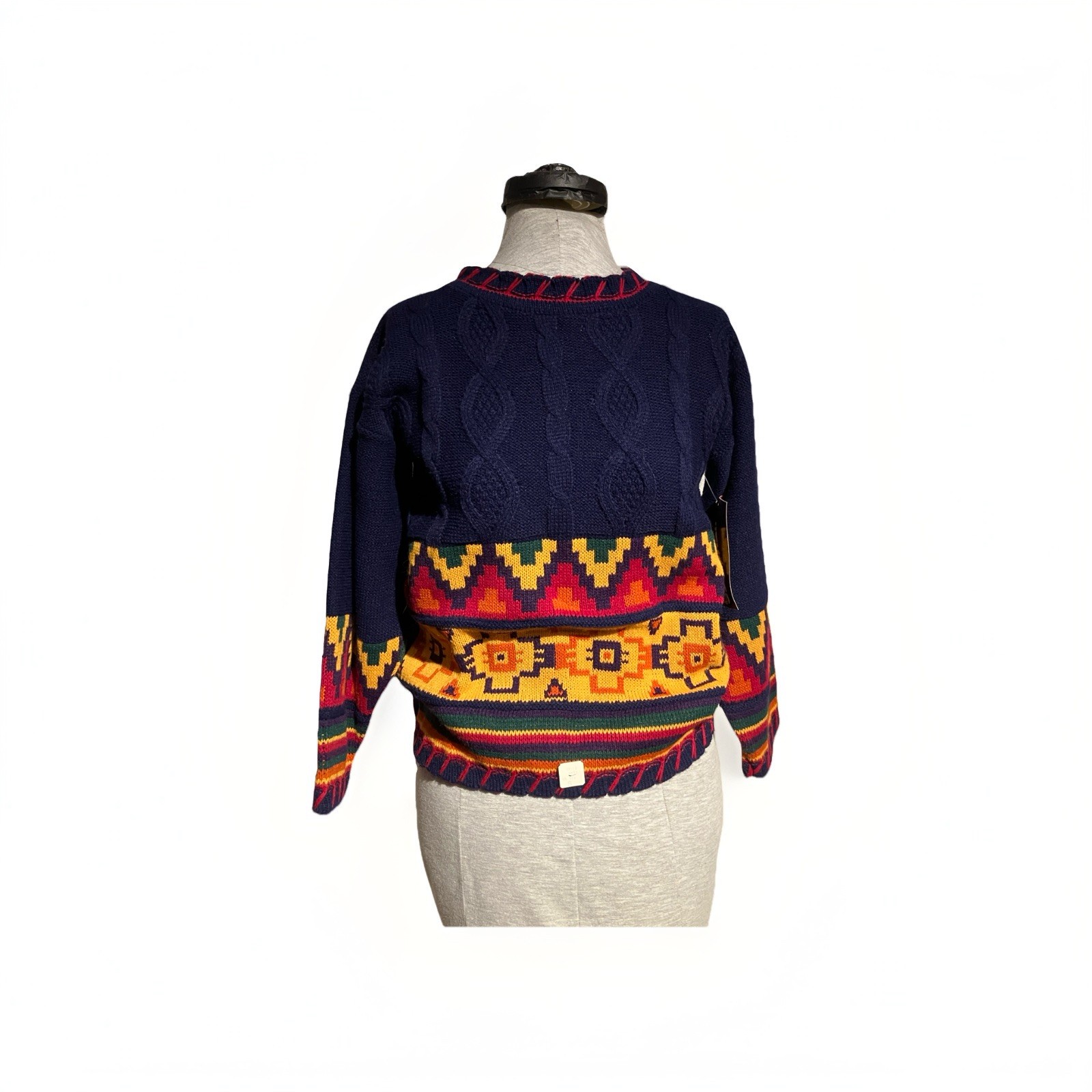NWT Vintage 80’s Sweater Aztec Pattern Women’s Small Original Tags Attached