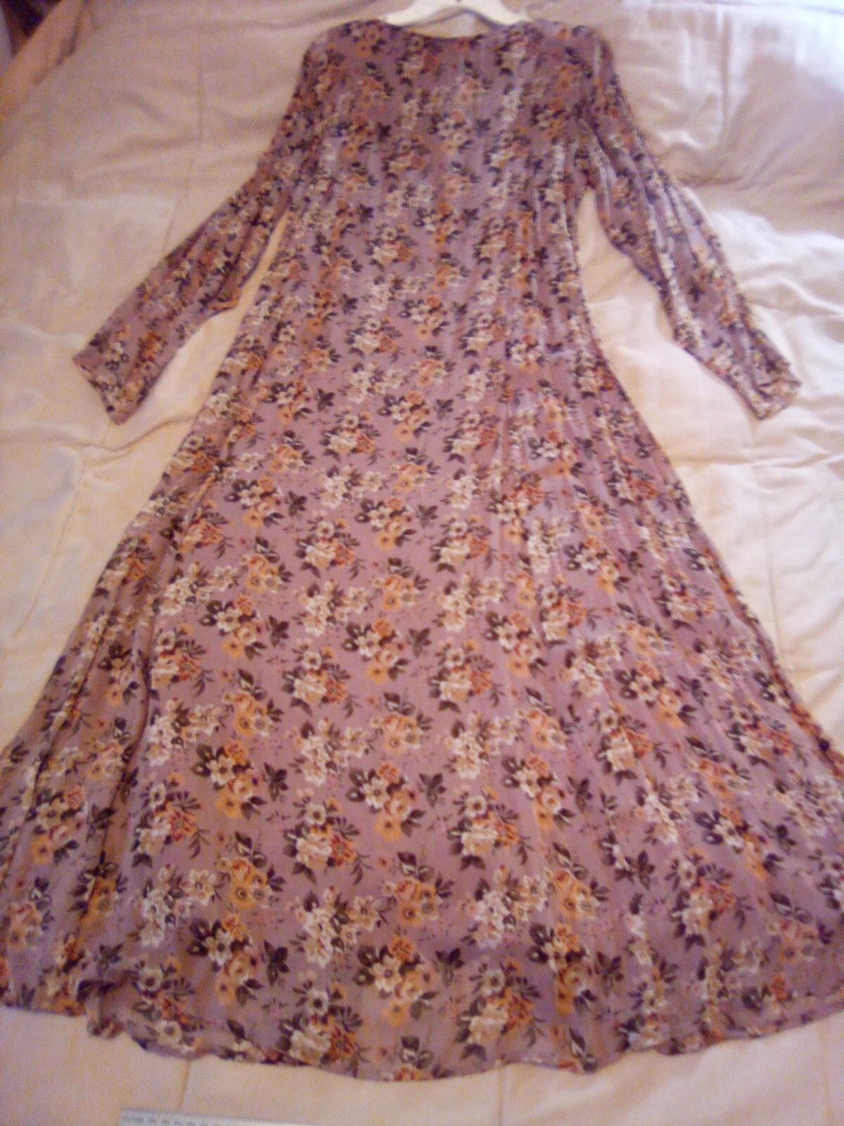 Vintage Passports Pier 1 Imports Long Sleeve Button Down Fit and Flare Dress