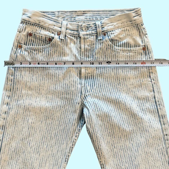Levis 501 Vintage 80s 29×34 Striped Ghost Wash High Waisted USA