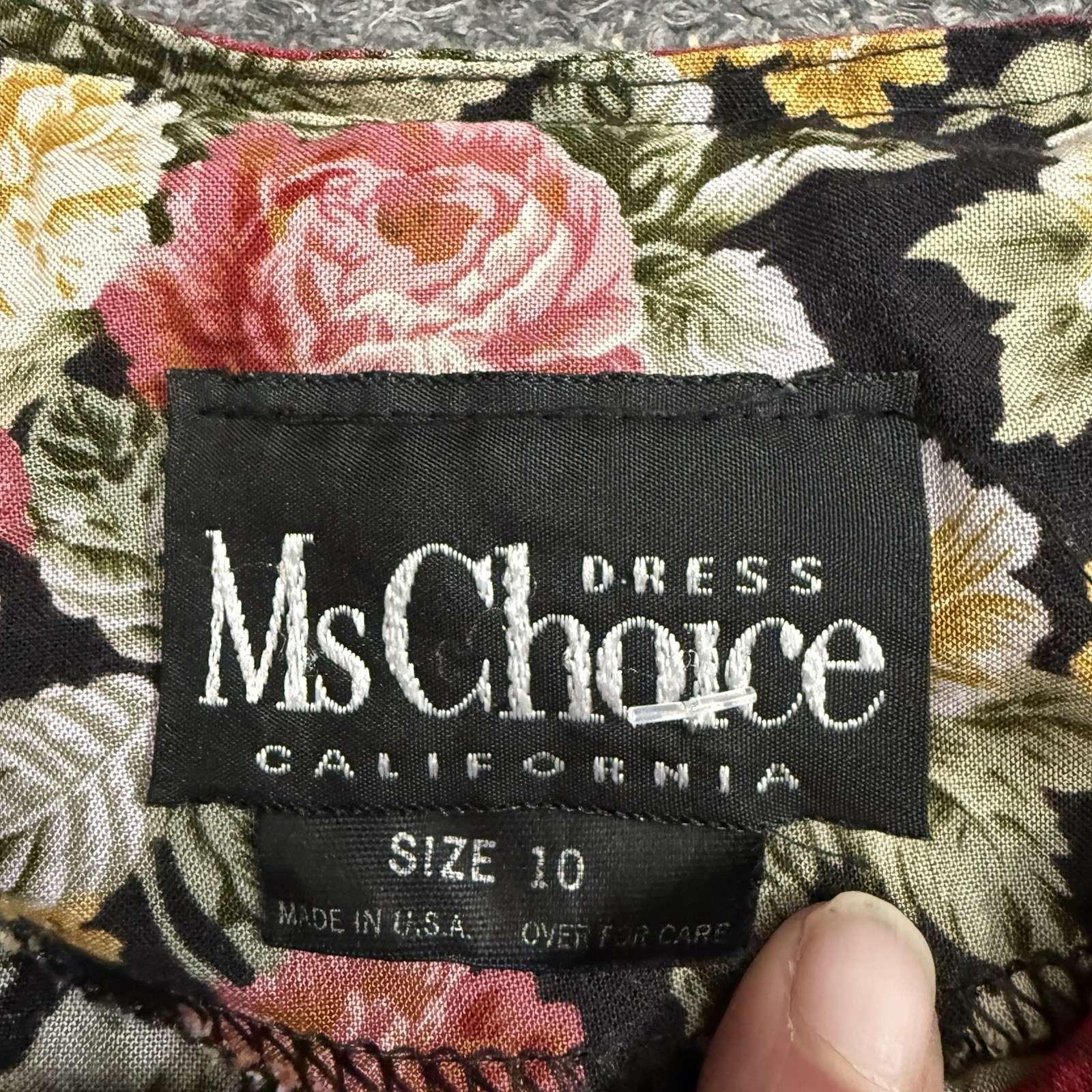 Vintage Ms Choice Dress Women 10 Floral Fit and Flare Midi Prairie Homestead 90s