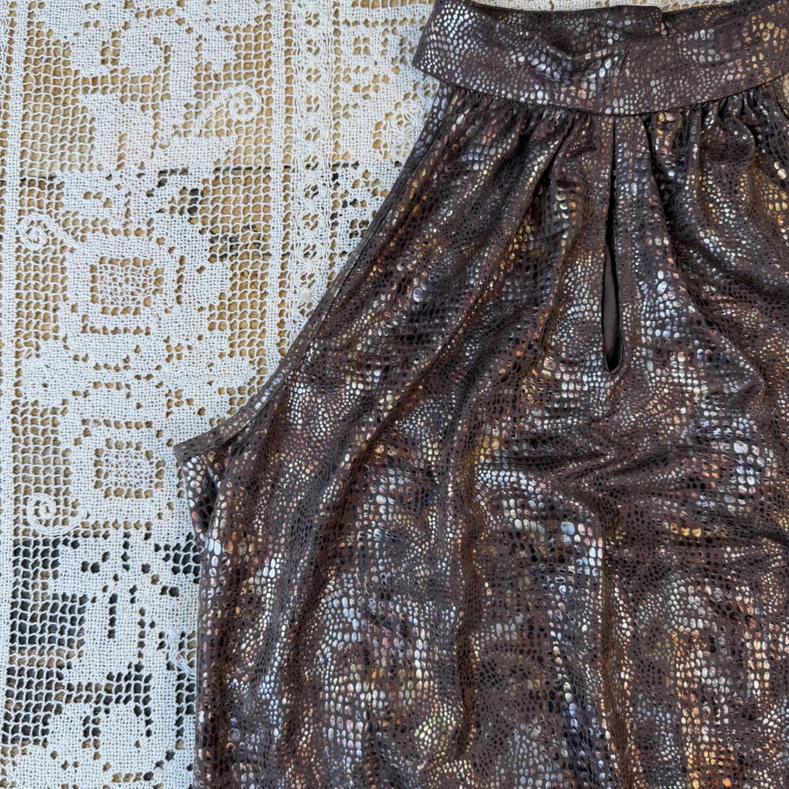 Vtg Cato Snake Print Keyhole Halter Top Sexy Y2K Night Out Shirt Sz M