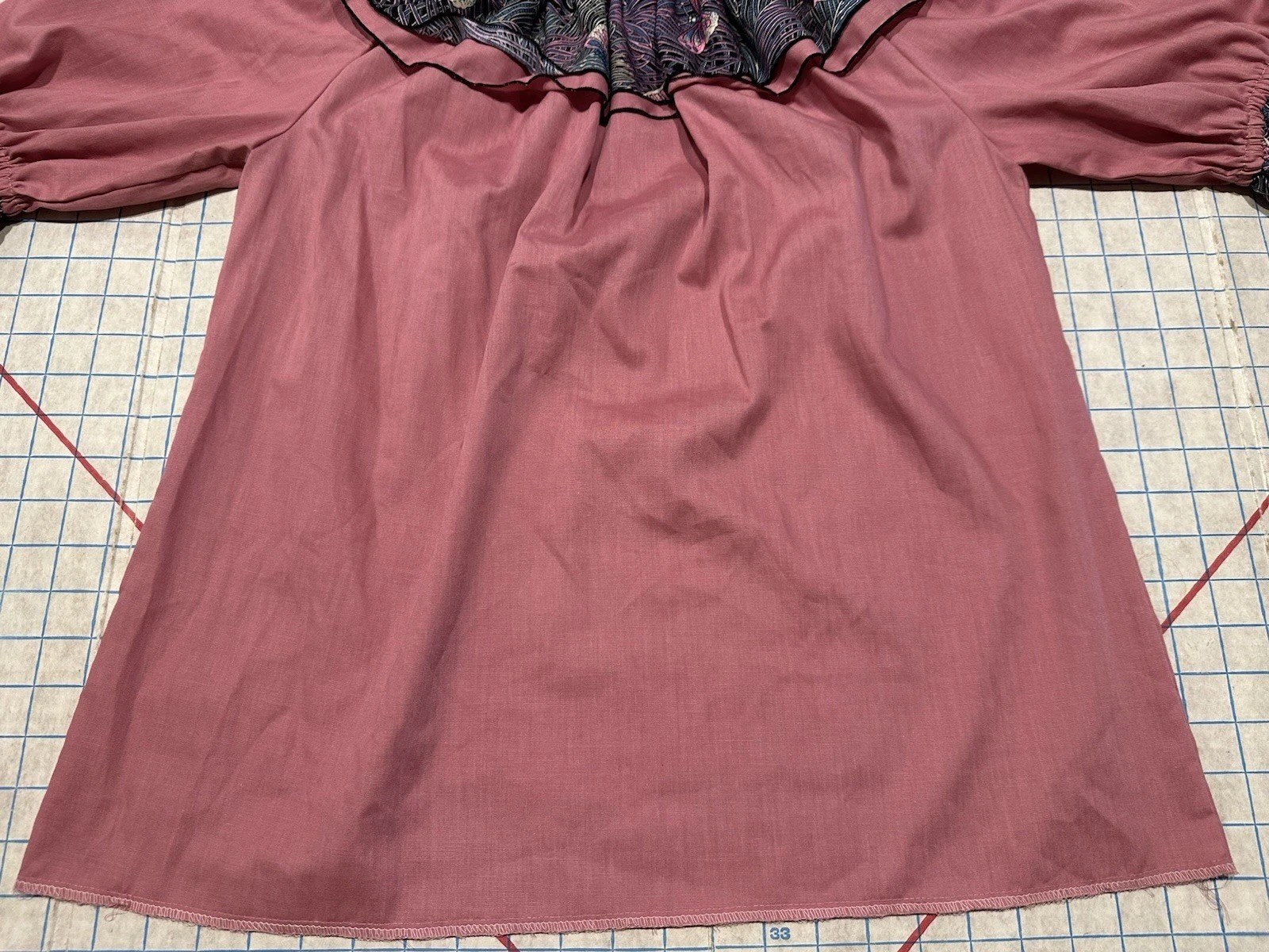 VTG Women’s Pink Ruffled Blouse Square Dance Size M/L Pink Butterfly Psychedelic