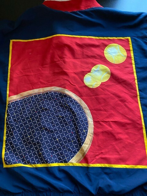 Vtg TAIL Women’s Tennis Windbreaker Jacket Colorful Graphic Print Large 90s USA