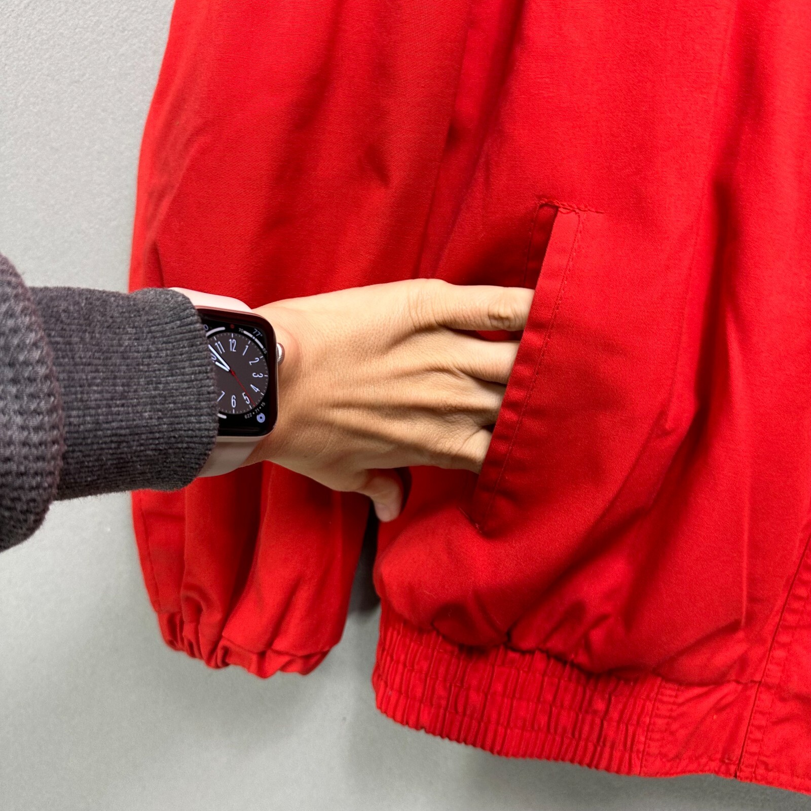 Sergio Valente Vintage 80s jacket Bomber Red Blue Zip Button Size Small Adult
