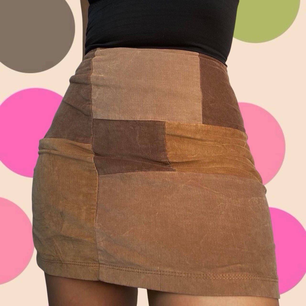 Vintage Rare Suede 70s 90s Y2K Patchwork Mini Skirt Boho