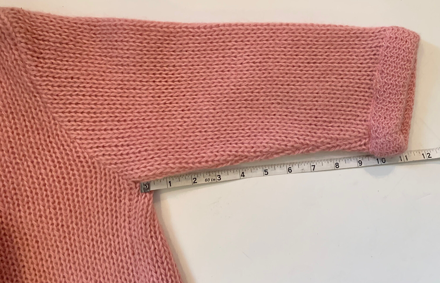 Vintage 60’s Cardigan- Tabak Of California – Pink, 3/4 Sleeves, Wool (?)