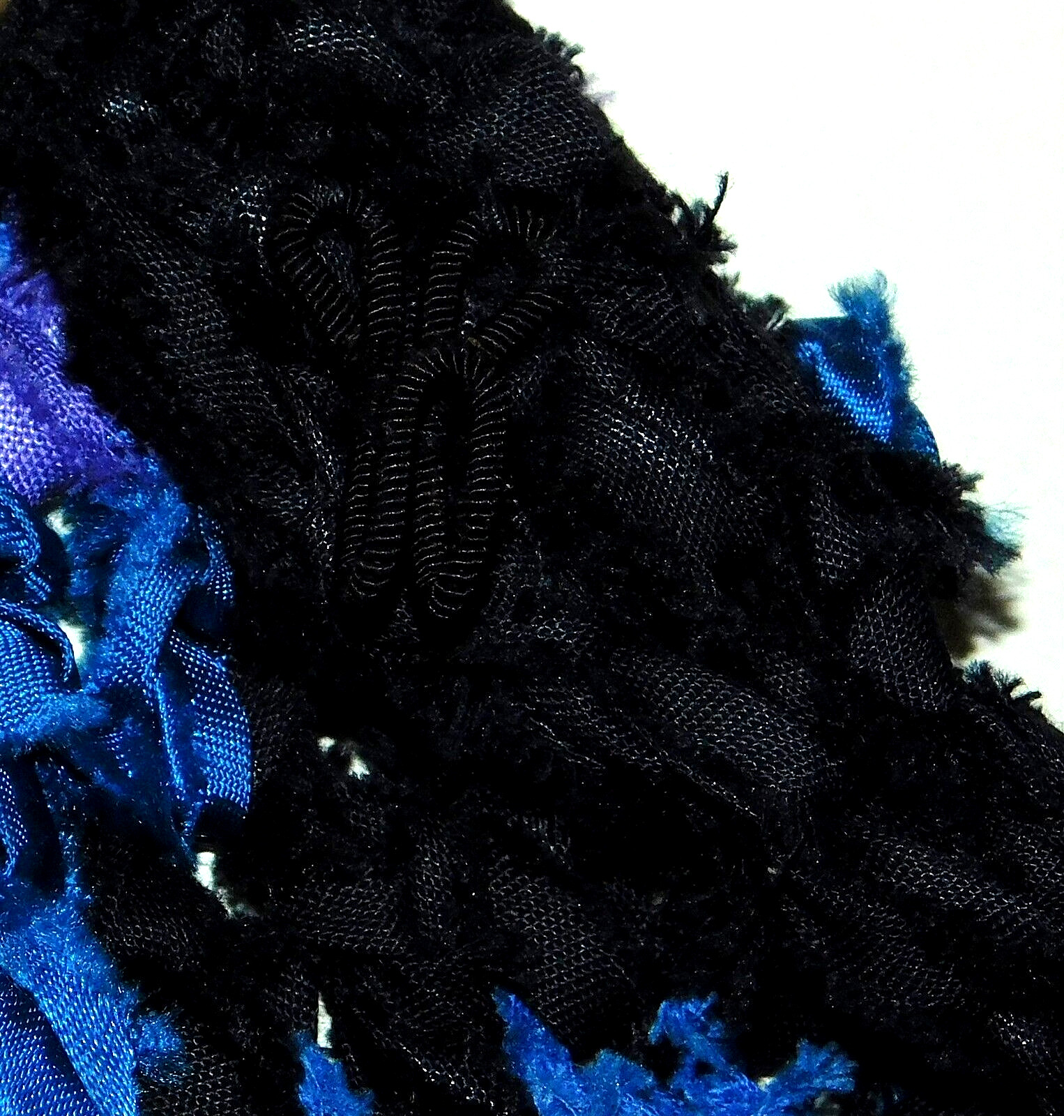 Estelle Gracer Blue Purple Chunky Knit Crop Jacket Sweater 1989 Glam Small