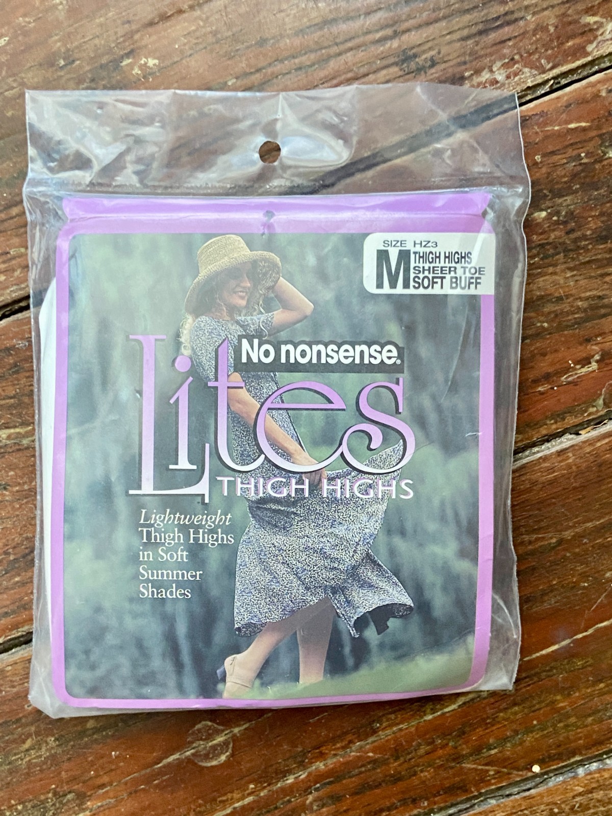 Vintage Hosiery Lot 2 NOS Thigh Highs No Nonsense Lites Lightweight Soft Buff M