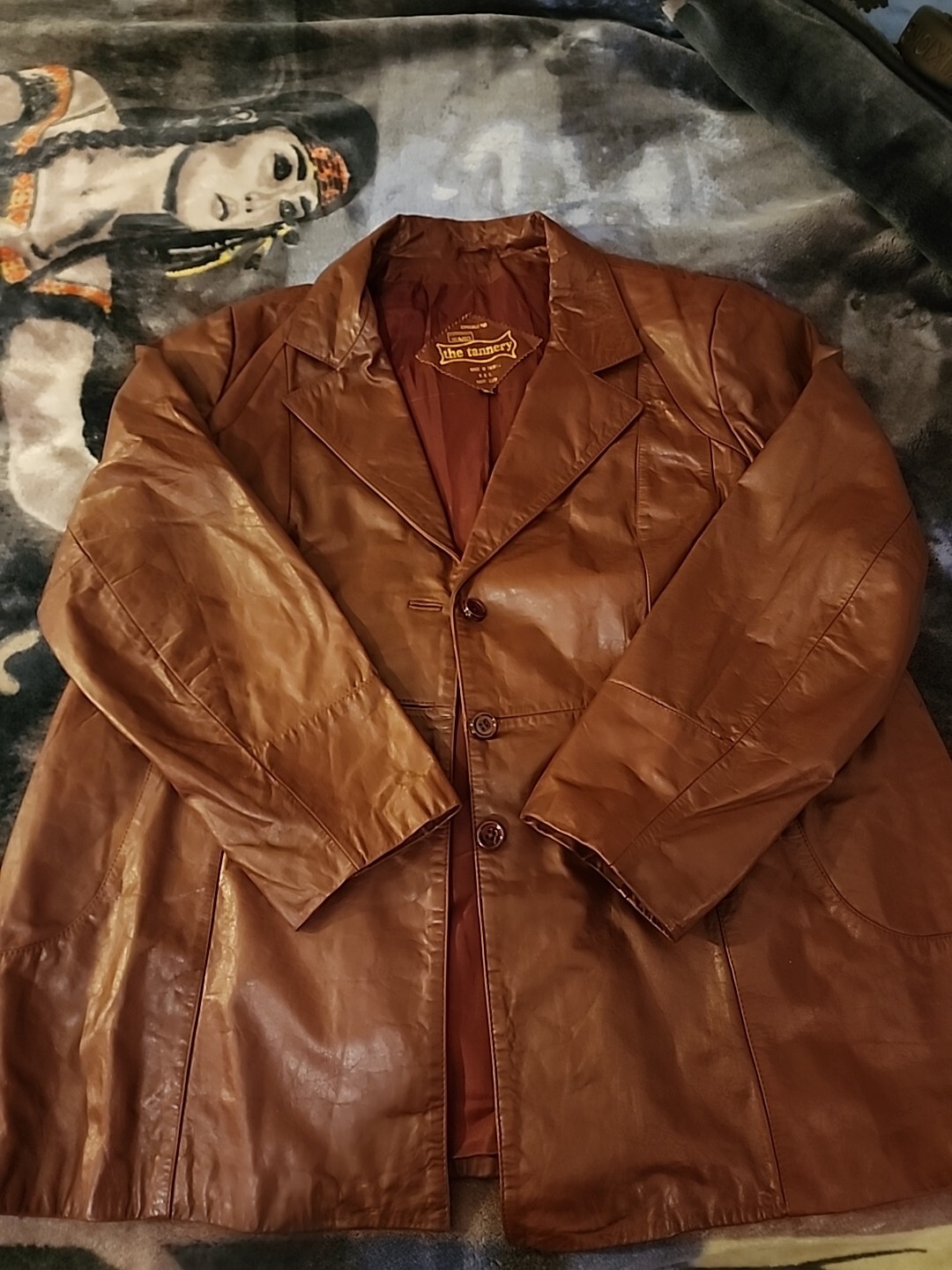 Vintage Montgomery Ward The Tannery Leather Jacket Blazer Lined 24 1/2 US M/L