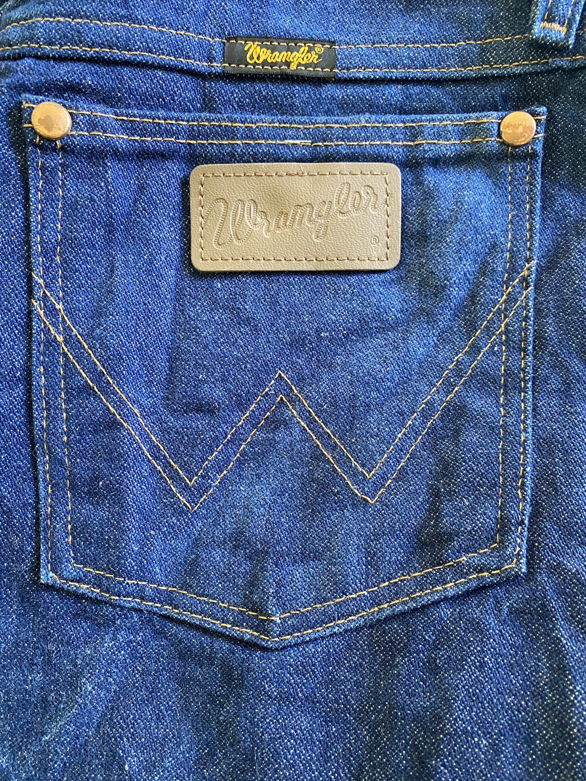 Vintage Wrangler Jeans 80s Dark Denim Straight Leg High Waisted 13MWZ 29 x 32