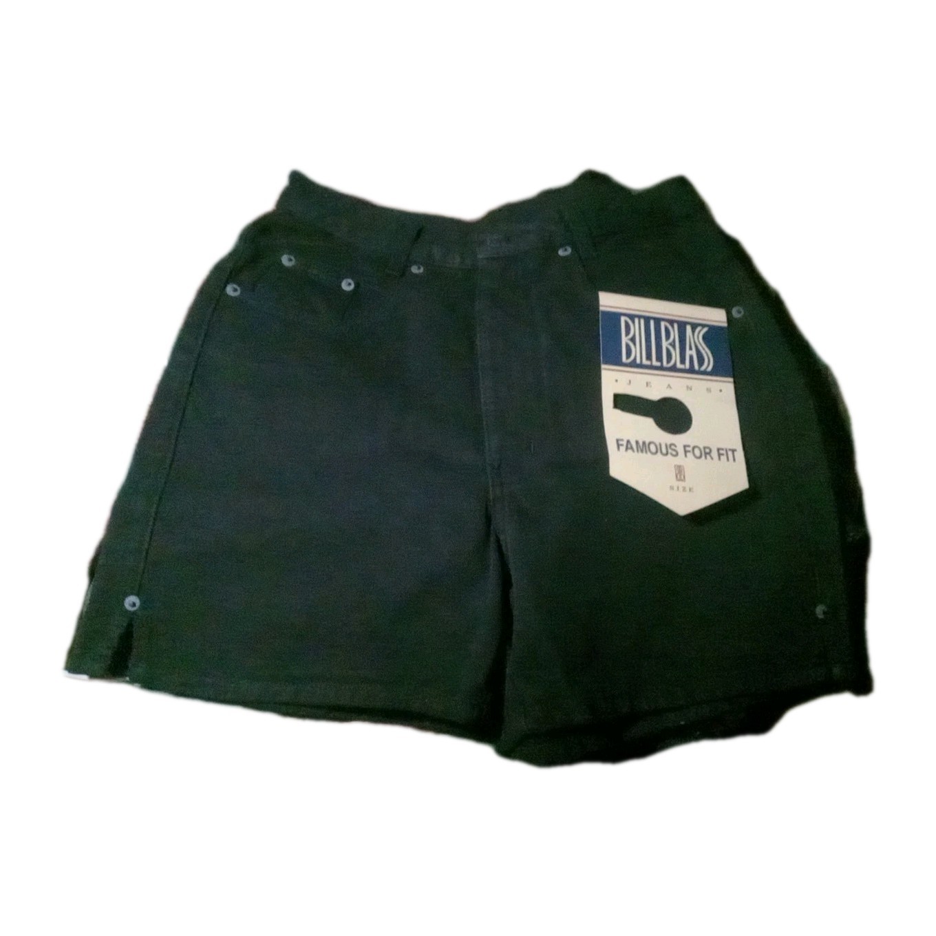 Vintagea Bill Blass SZ 8 Shorts Black Denim 90s 5 Pocket Button & Zip New W Tag