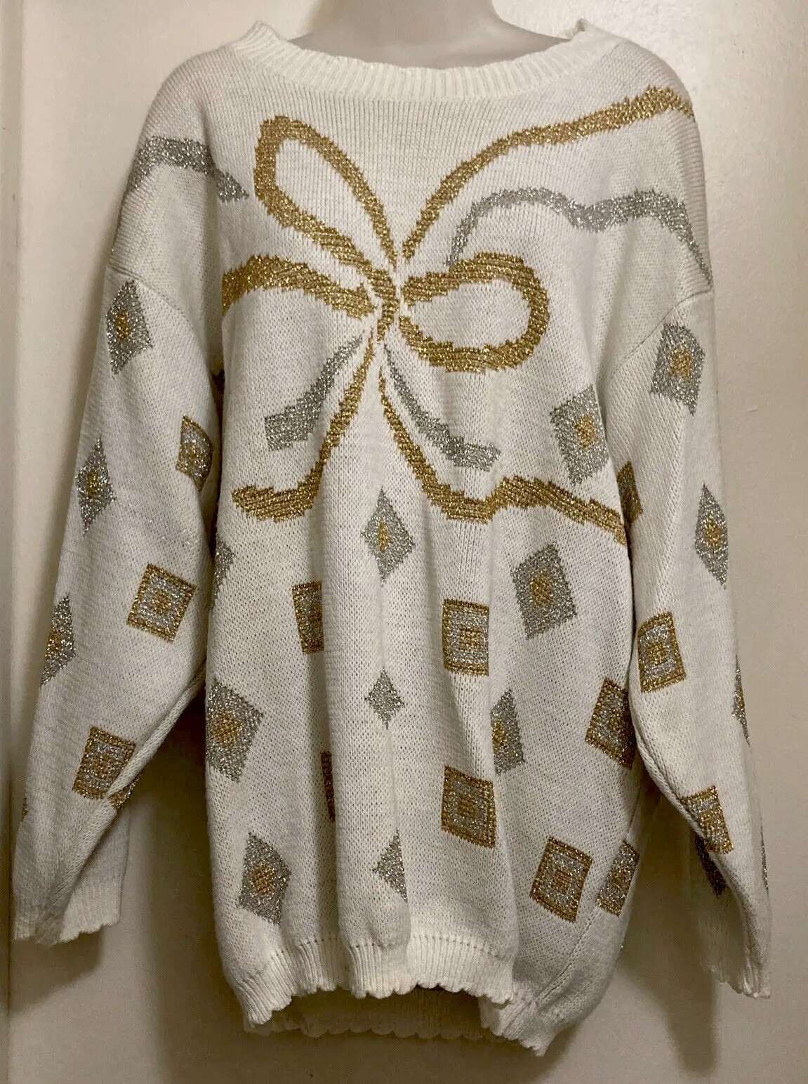 Vintage Sweater Turning Point Made in USA Women XL Gold Now Shimmer