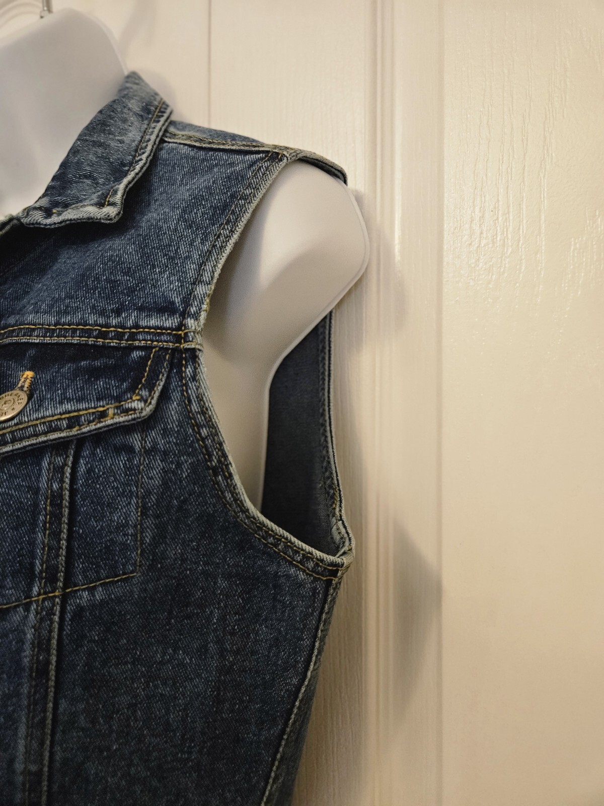 Vintage 90s Breaker Jeans Womens Vest Size Small Button Down Denim Biker