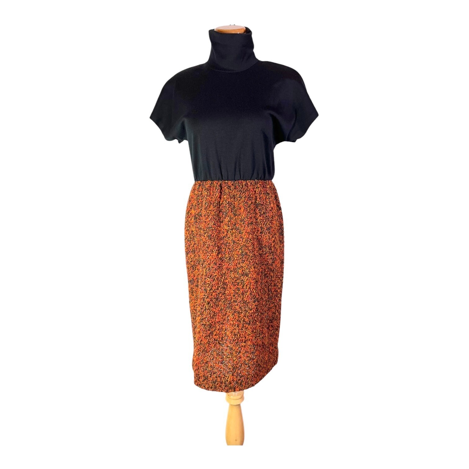 Vintage Caron Petite Size 2 Dress Mixed Fabrics