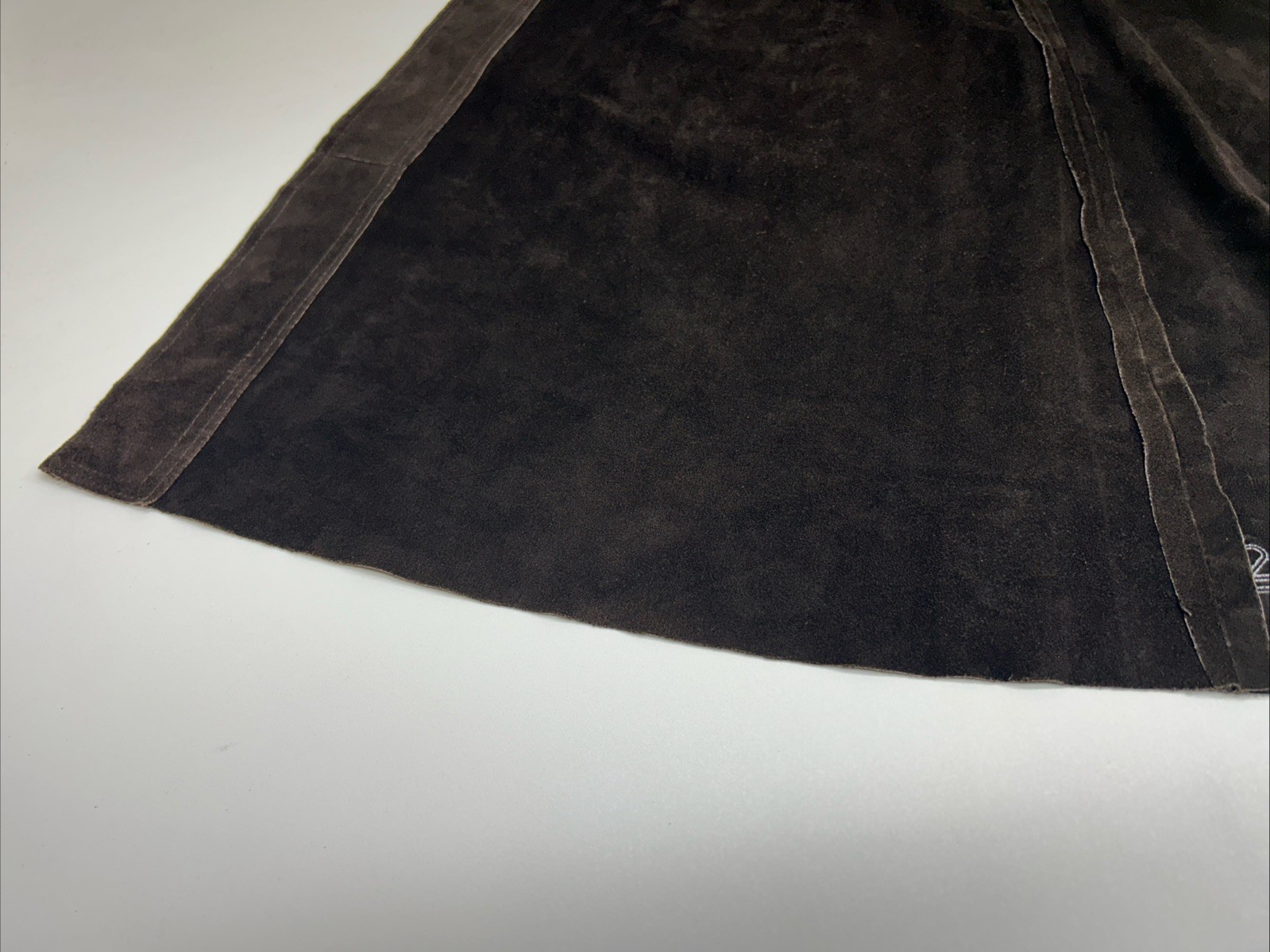 Vintage Genuine Leather Skirt Brown Western Made For Lazarus Size L