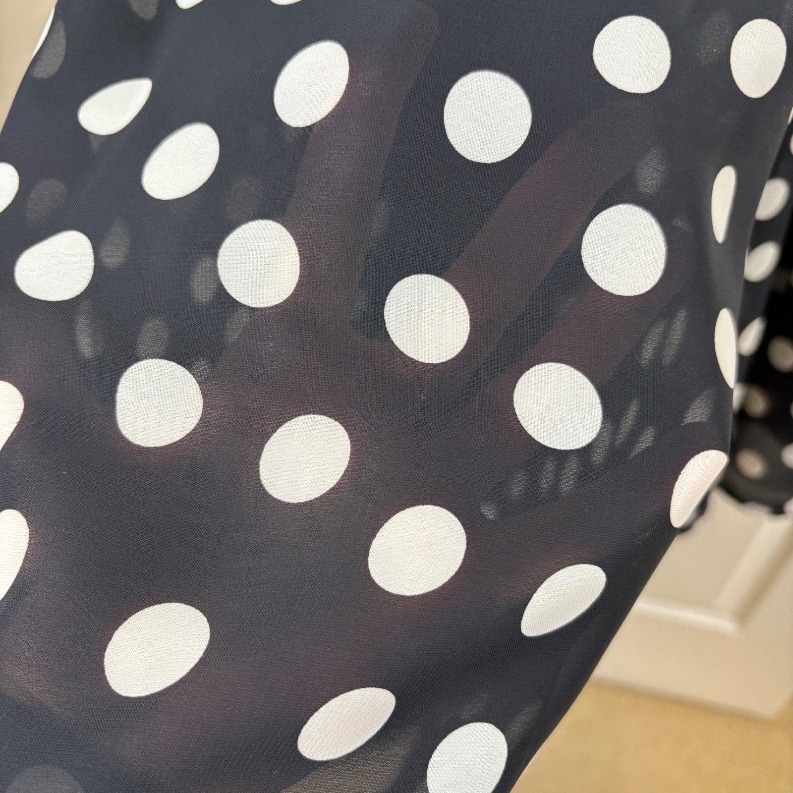 Vtg JH Collectibles Skirt 10 Black White Polka Dot Pleated Midi Rockabilly Pinup