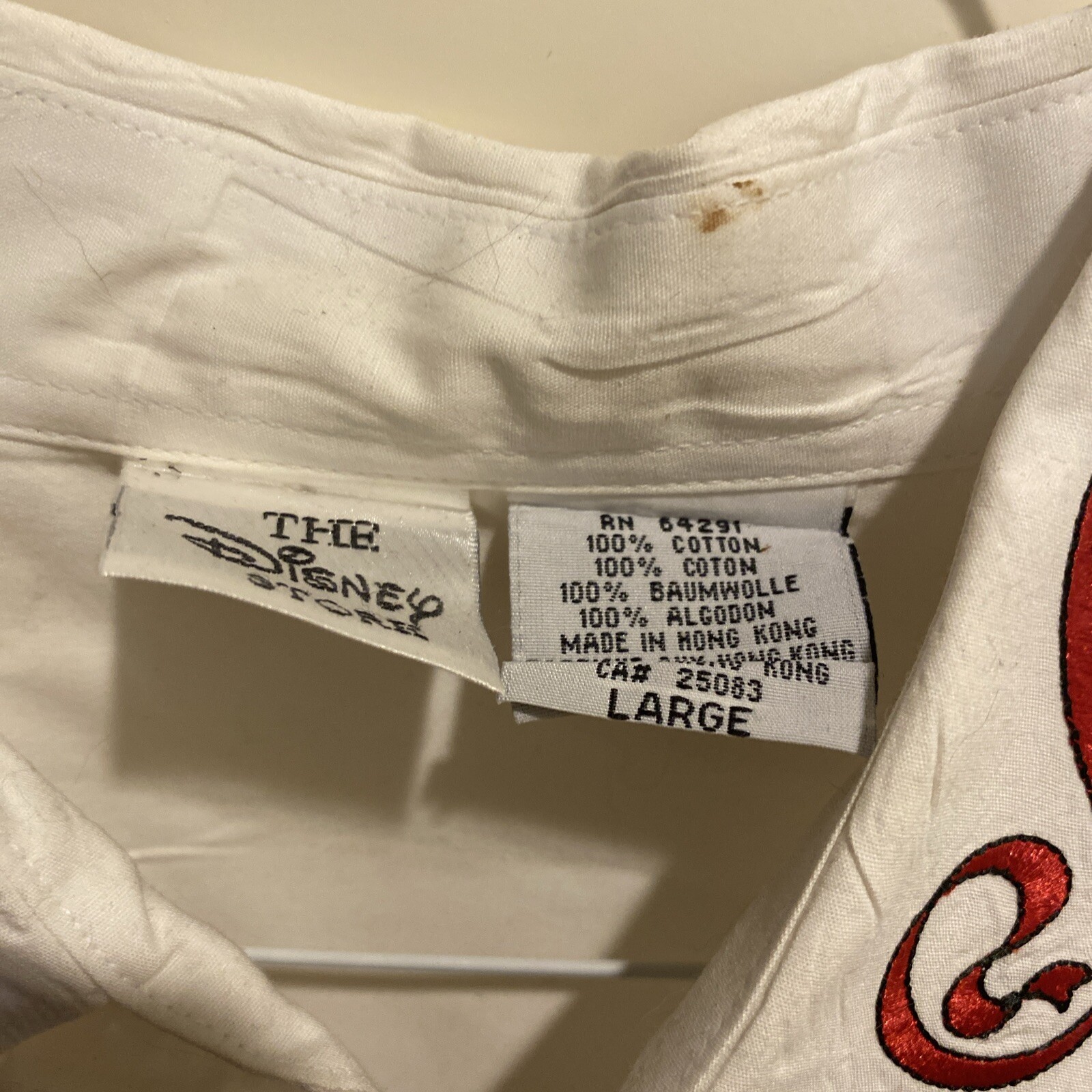 Vintage Disney Embroidered Shirt 101 Dalmatians , Sz L White *Read Description