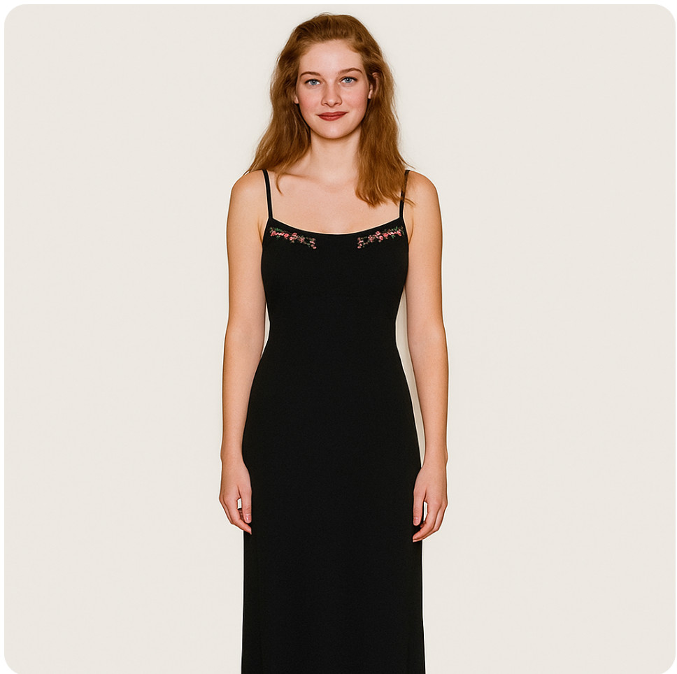 Jessica McClintock vintage 90’s maxi dress gown size 11 12 black long Homecoming