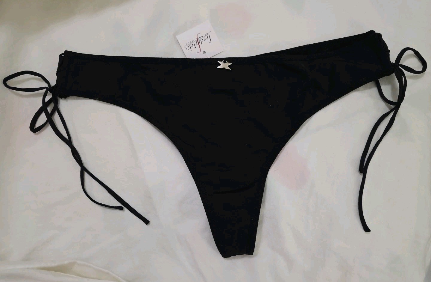 Fredericks of Hollywood Sexy Black Side Tie Panties Style 3339 Lg Modern Vintage