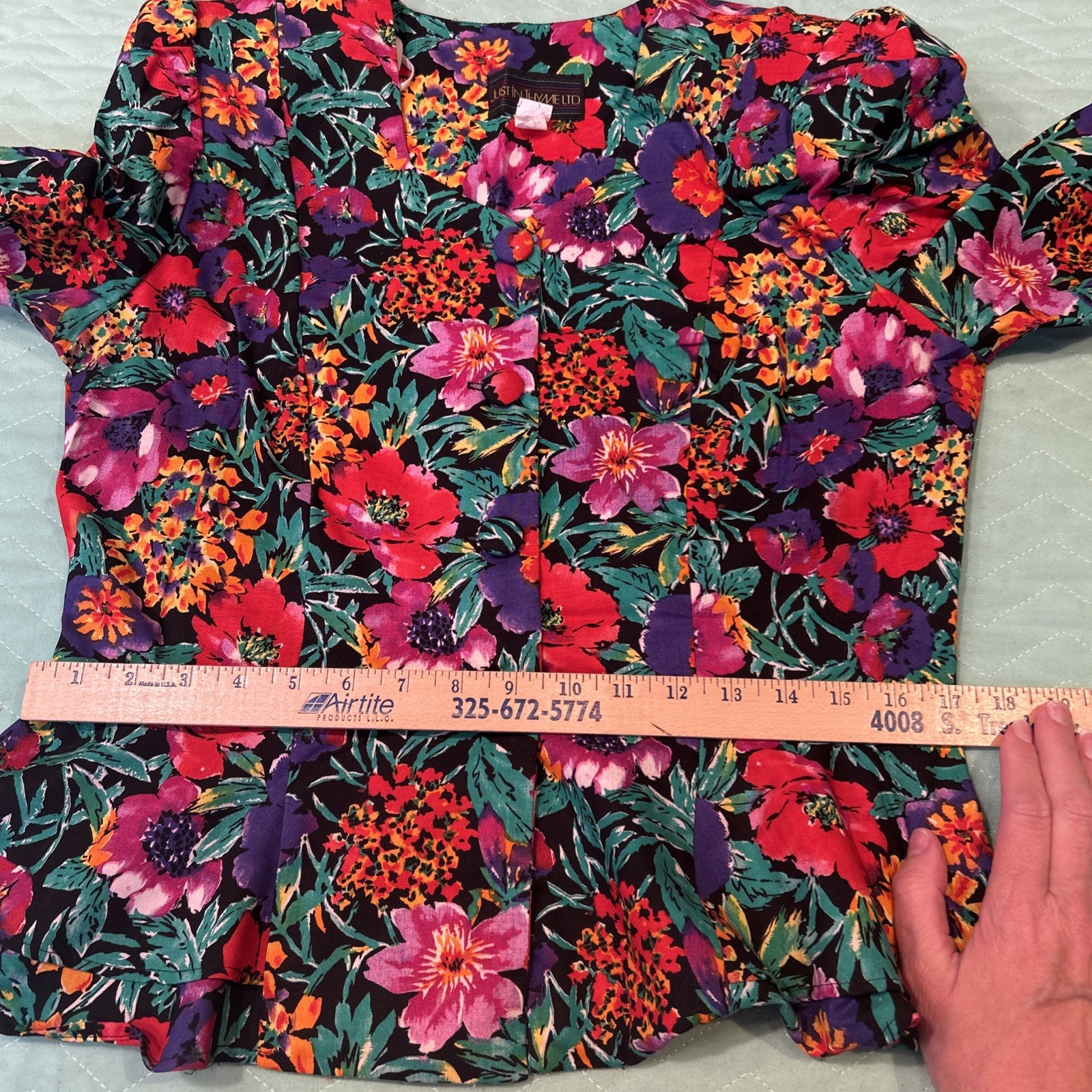 Just In Thyme LTD Vintage 90s Floral Two Piece Set Blouse Skirt Women’s Size