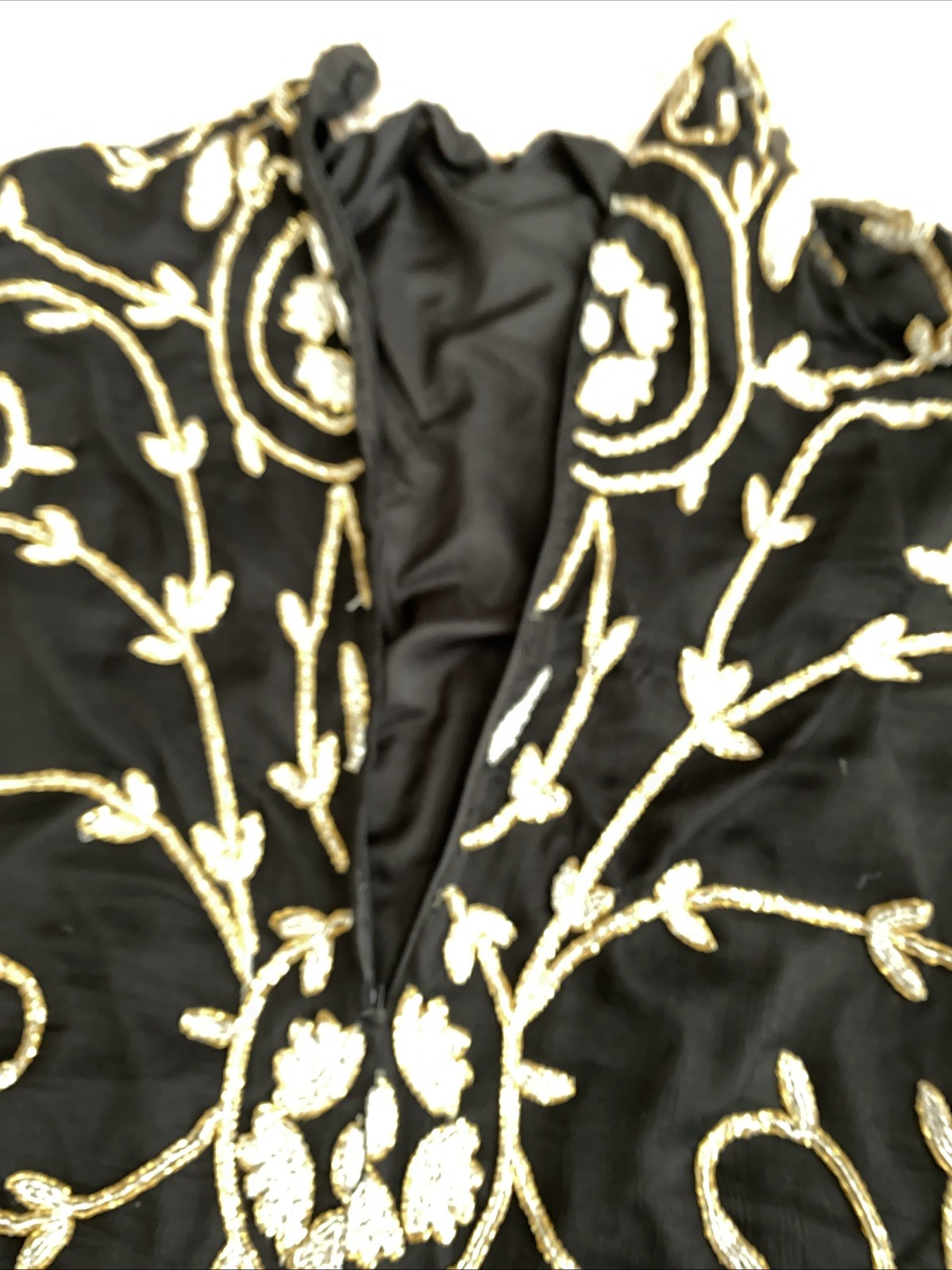 Vtg Carina Women’s Lot Of 2 Silk Beaded Two Piece Outfit Top Skirt Black Sz 3XL