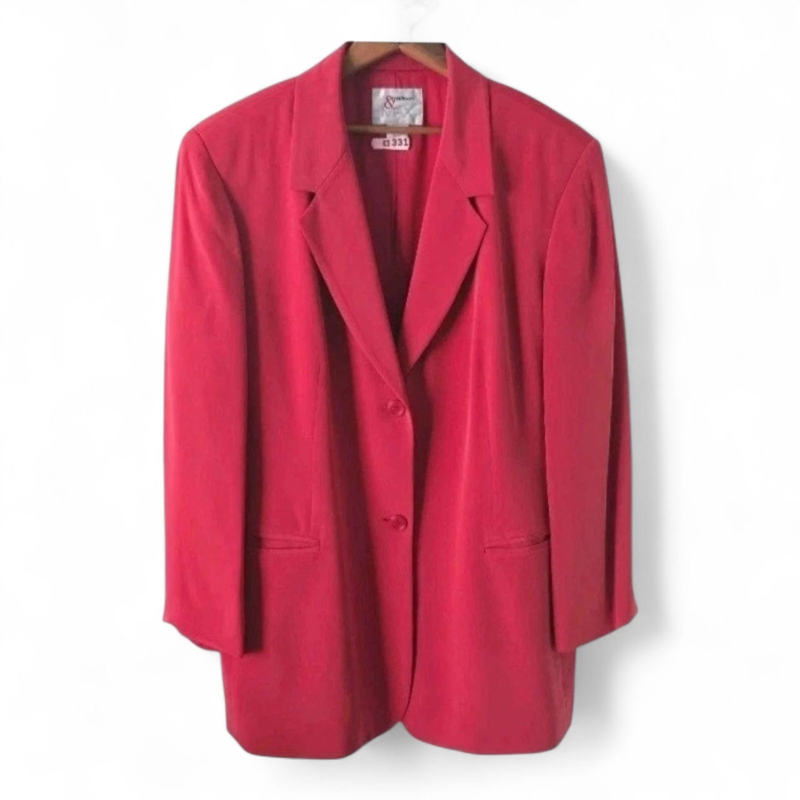 Madison & Max Muted Red Silk Blend Blazer Women’s 1X Vintage Career Jacket