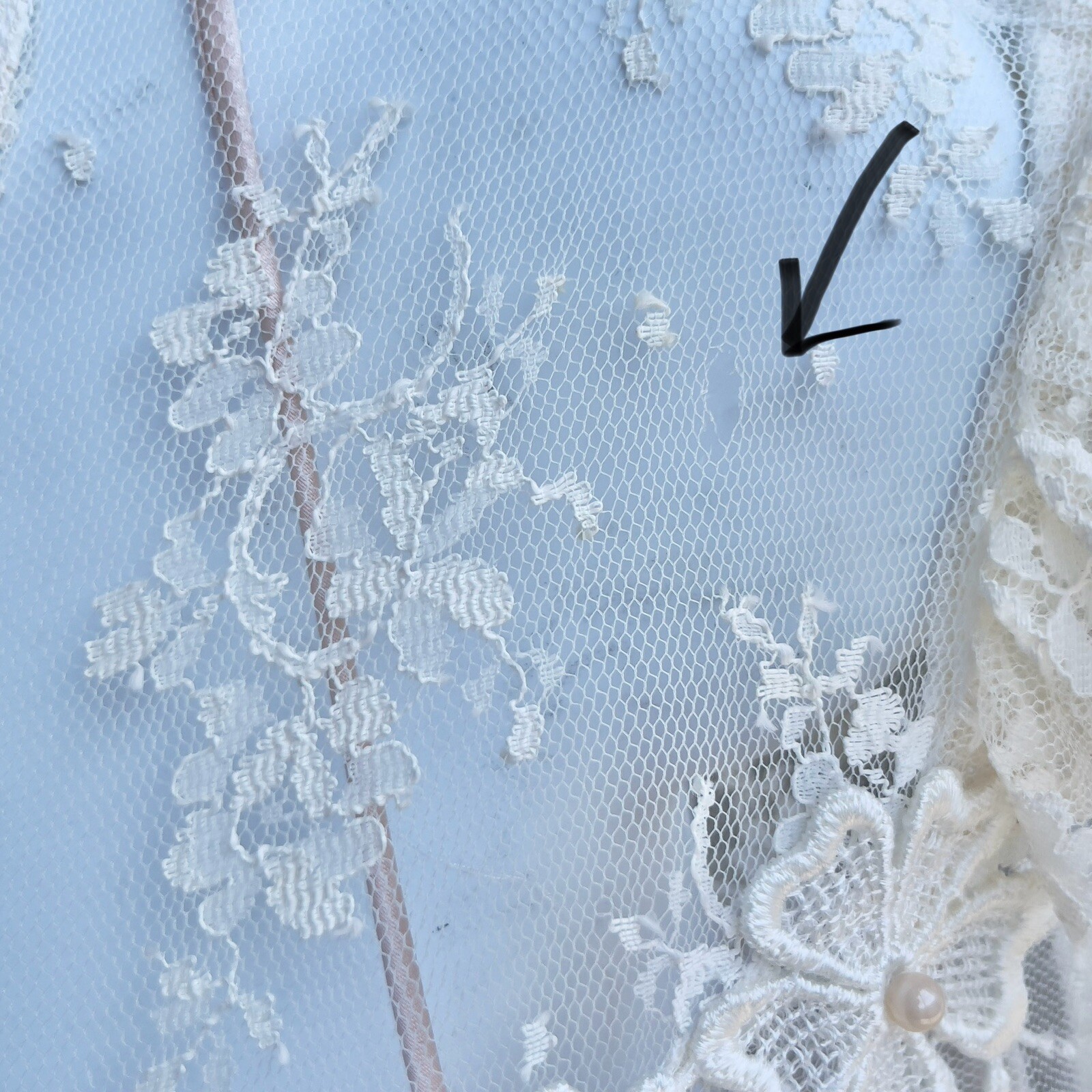 Vintage Cottagecore Lace Dress Romantic Bridal Fairytale Ruffled Pearls ML