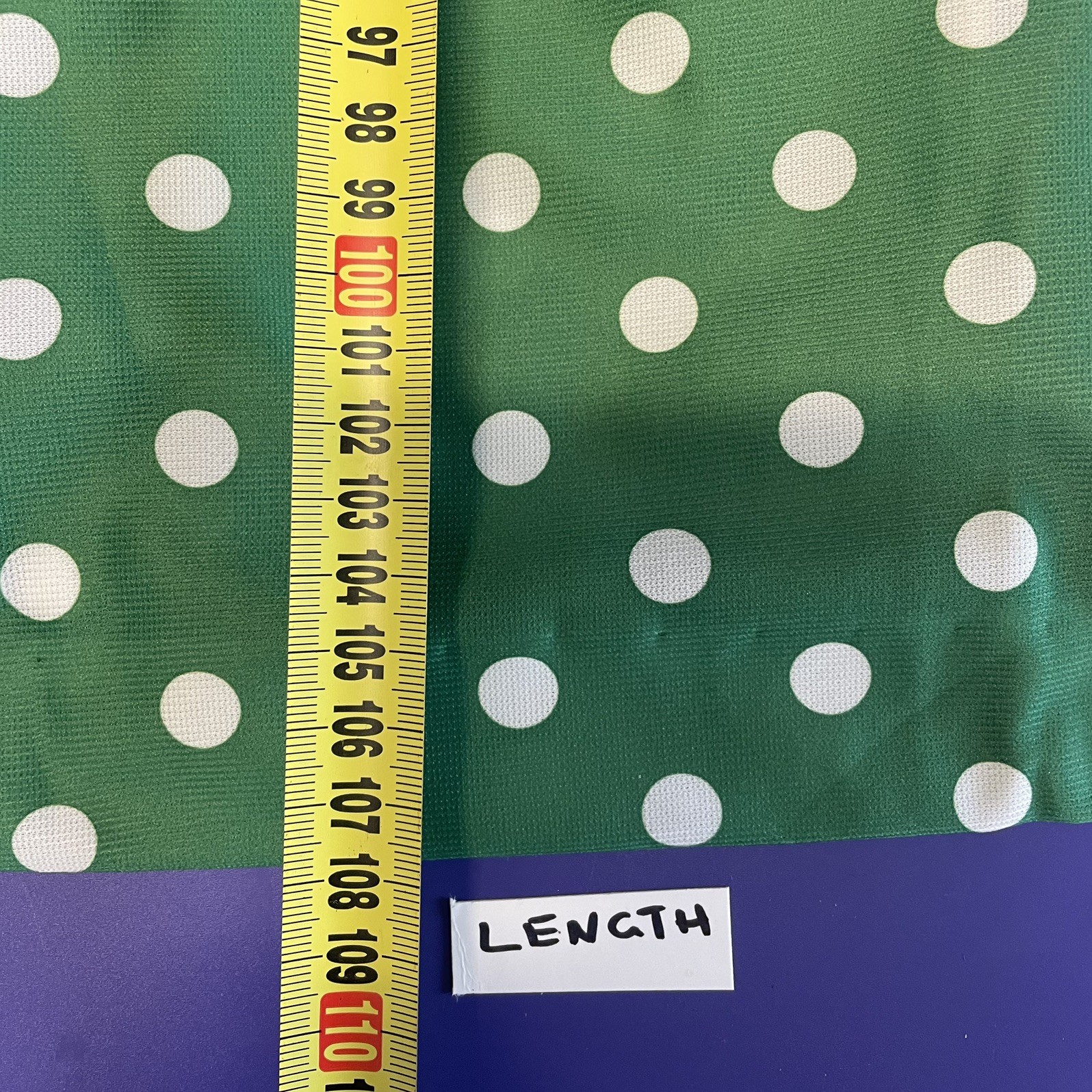 Vintage 70s Unworn size XL Midi Dress Green Spots Fit & Flare 'Osti’ tags