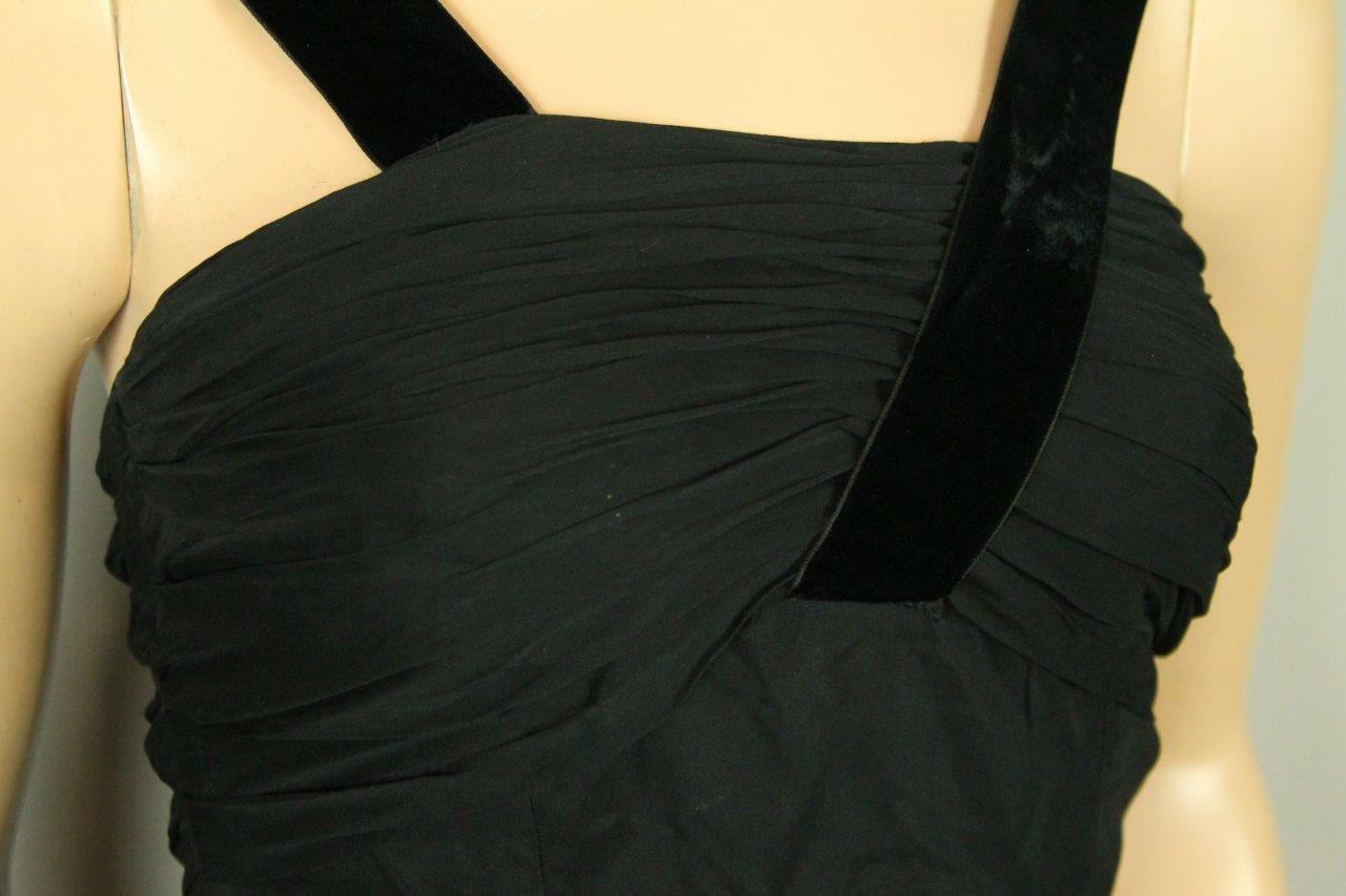Vtg 50s Chiffon Organza Fit Flare Rockabilly Full Skirt Cocktail Party Dress S