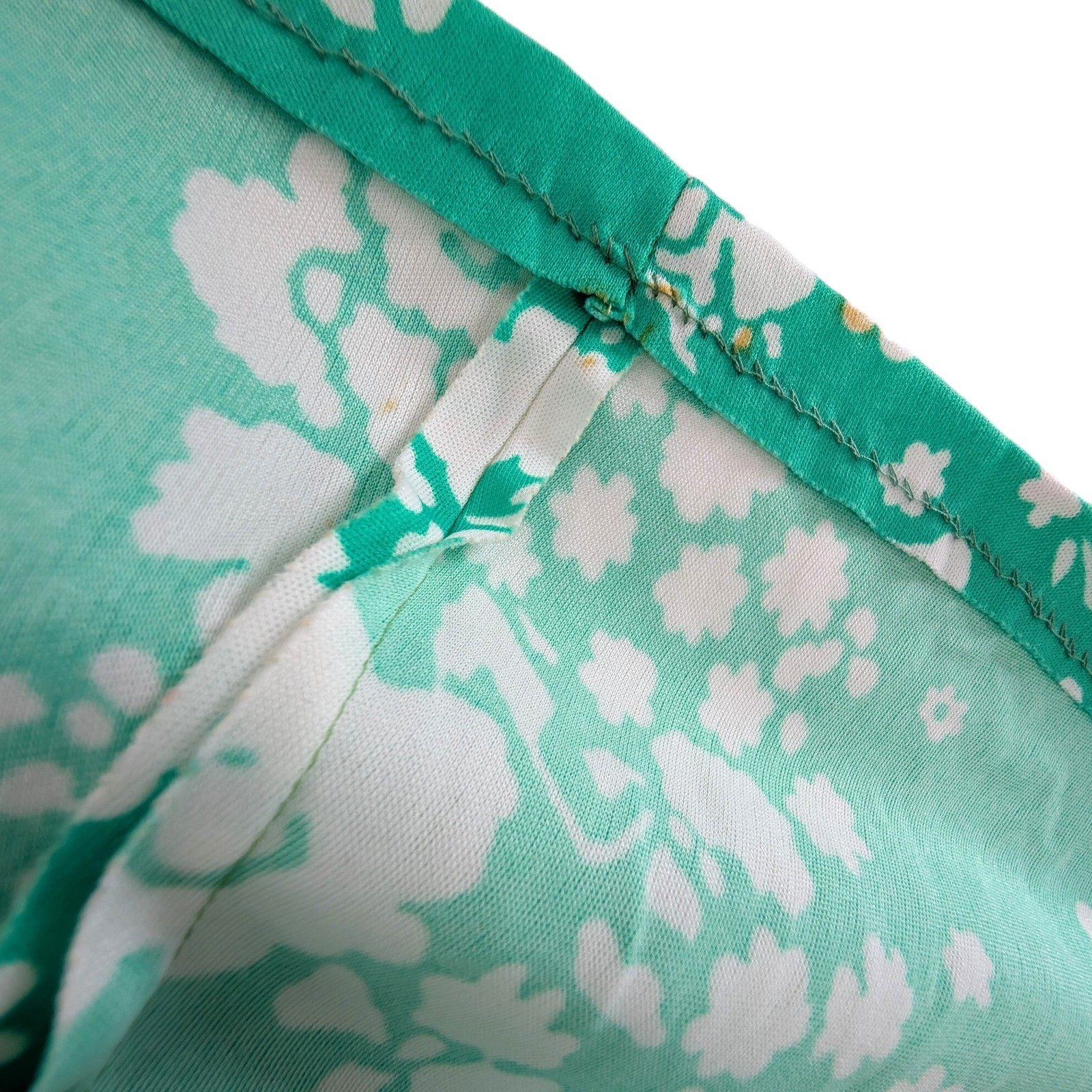 VTG 60s 70s Sears Fashions Dress Womens Sz L Floral Mint Green Buttons Secretary