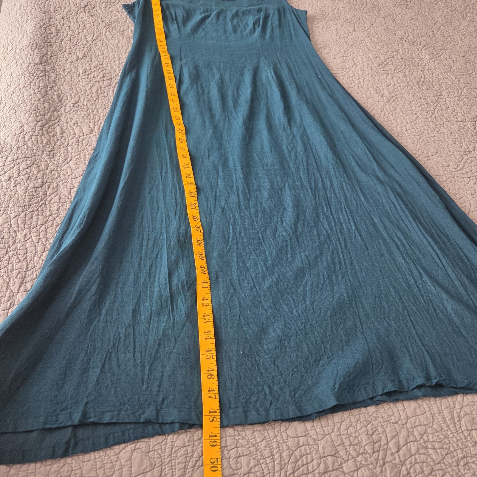 Vtg 90s Starina Medium Dress Shift Sheath Teal Maxi Fairy Grunge Renaissance