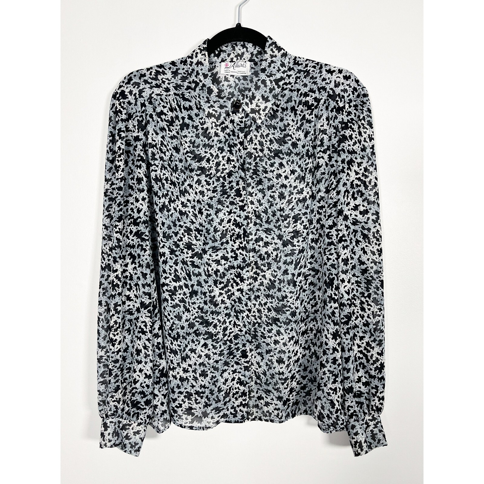 Vintage D’Allaird’s Splatter Print Sheer Blouse