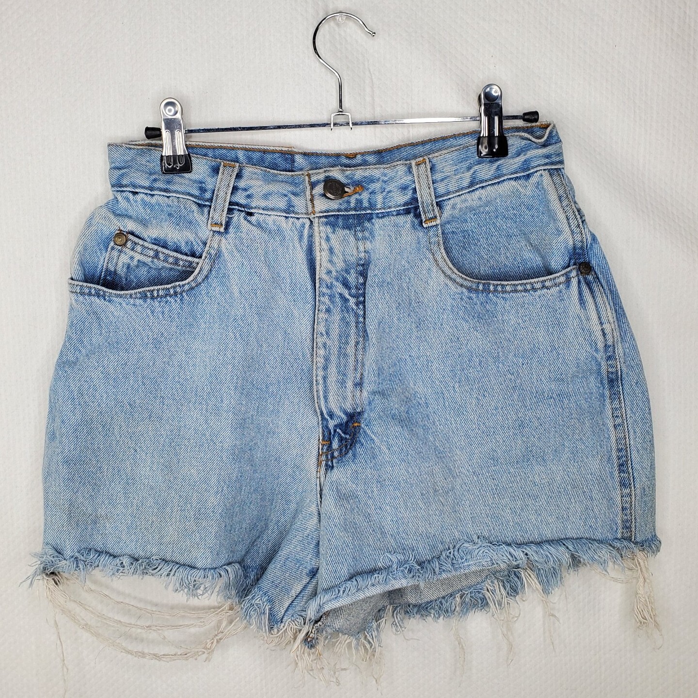 VTG 80s PS Gitano Cut Off Jean Shorts Light Wash-High Waist/Mom Waist 28″