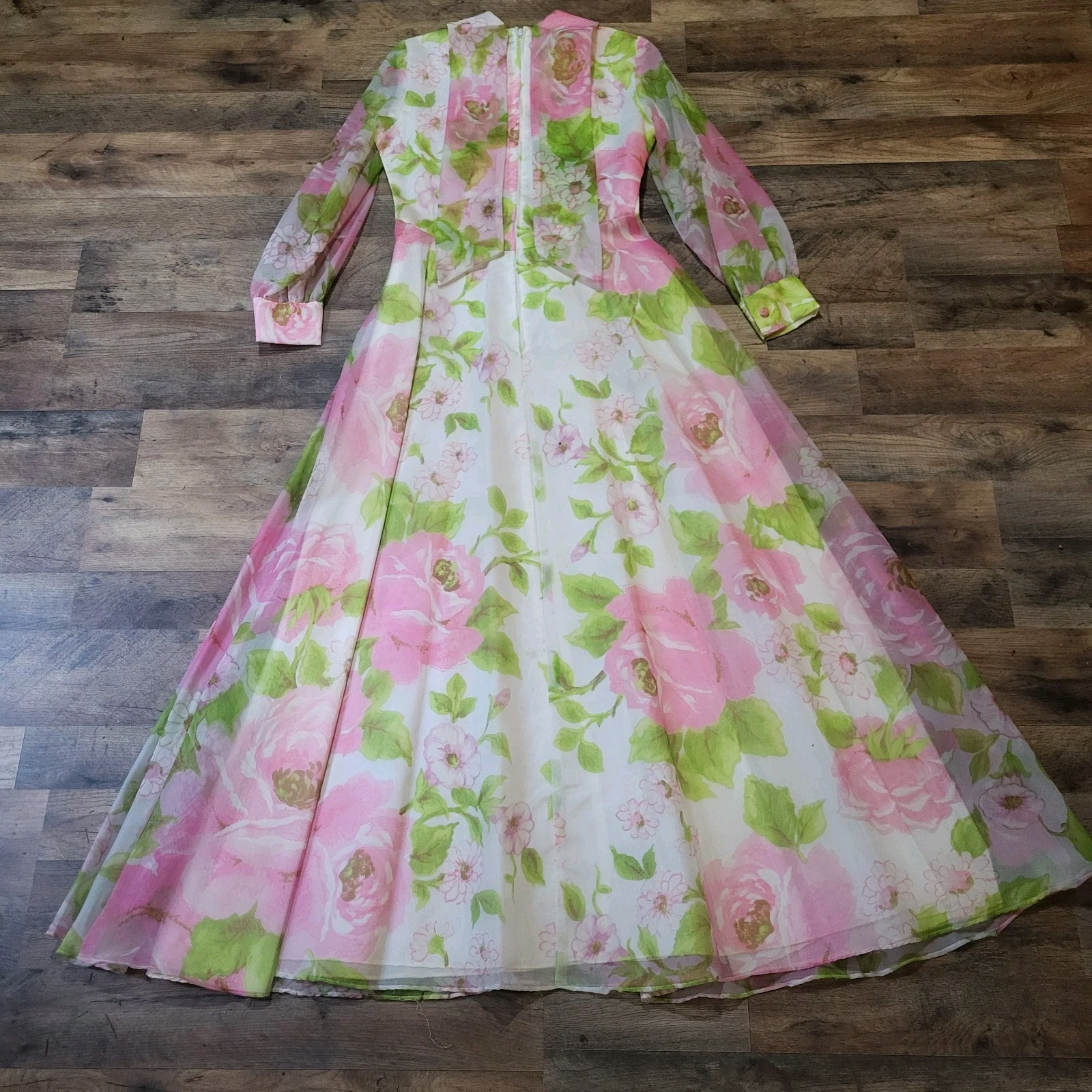 Vintage Avalon Classics Longsleeve Floral Maxi Gown Size 12