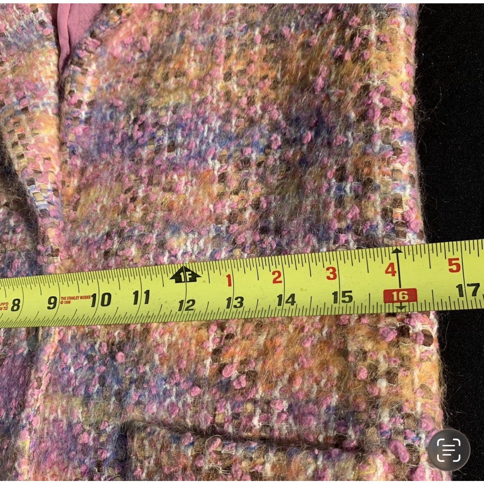 Vintage David Hayes Pink Multi Mohair Wool Blazer Barbie Pink Lining Size 4